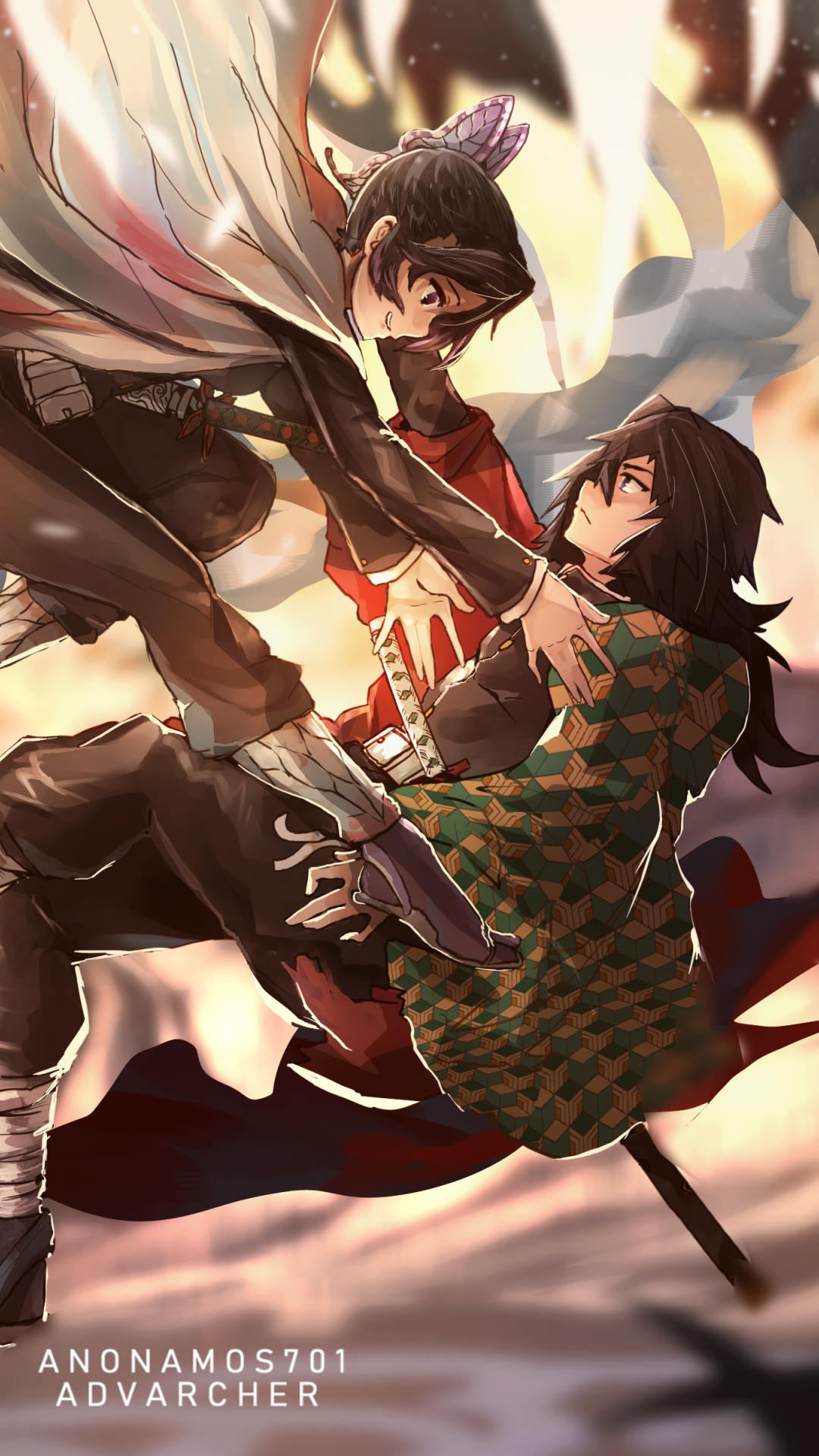 Wallpaper / Anime Demon Slayer: Kimetsu no Yaiba Phone Wallpaper, Giyuu Tomioka, Shinobu Kochou, 1080x1920 free download