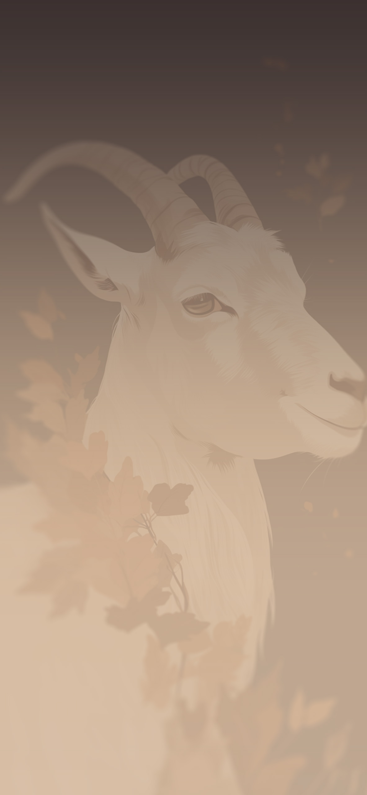 Goat & Leaves Brown Wallpaper Goat Wallpaper for iPhone