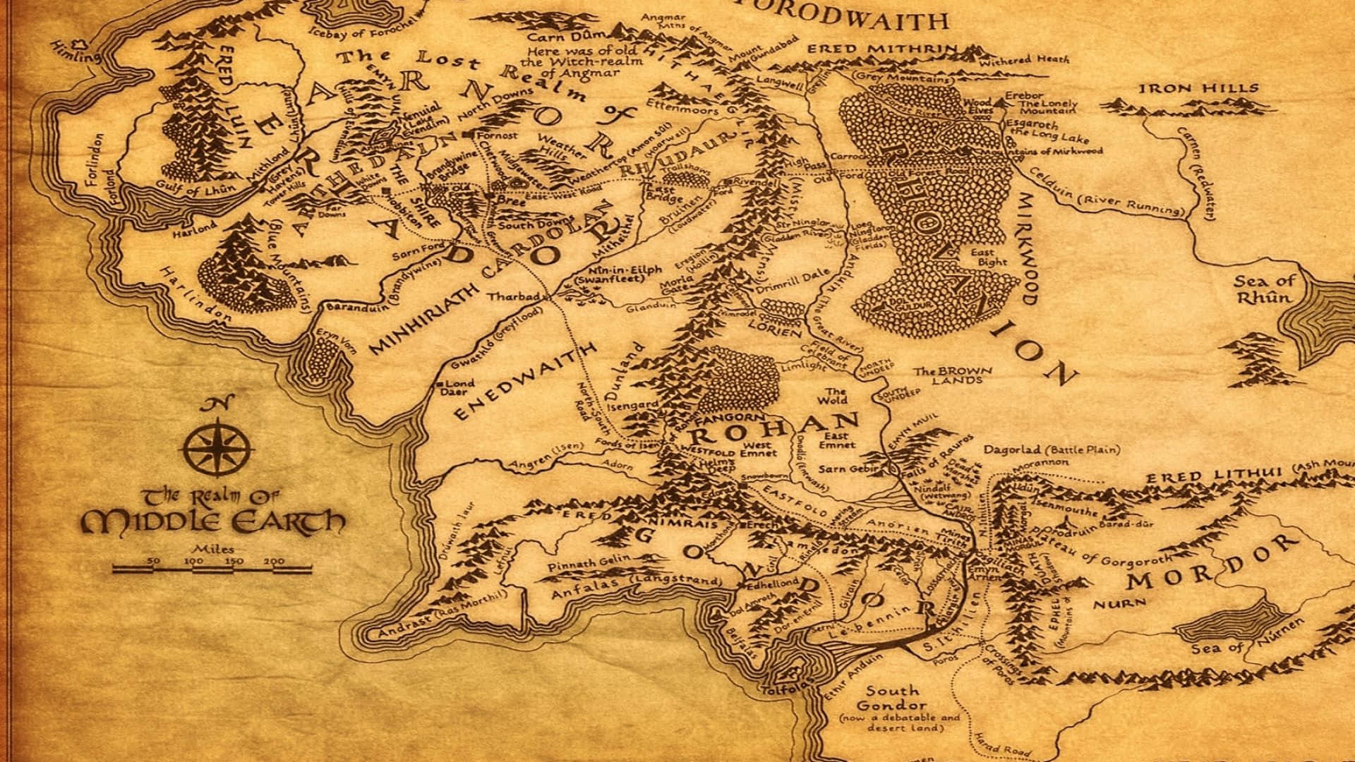 Download Map Of Middle Earth Wallpaper