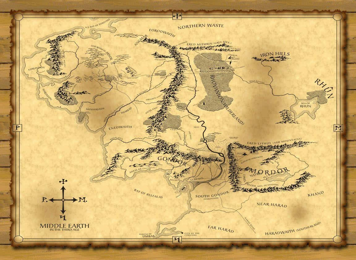 Middle Earth Map Wallpaper