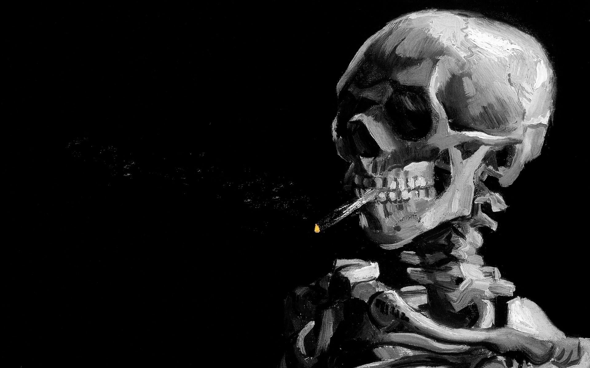 smoke, bones, black, death Gallery HD Wallpaper
