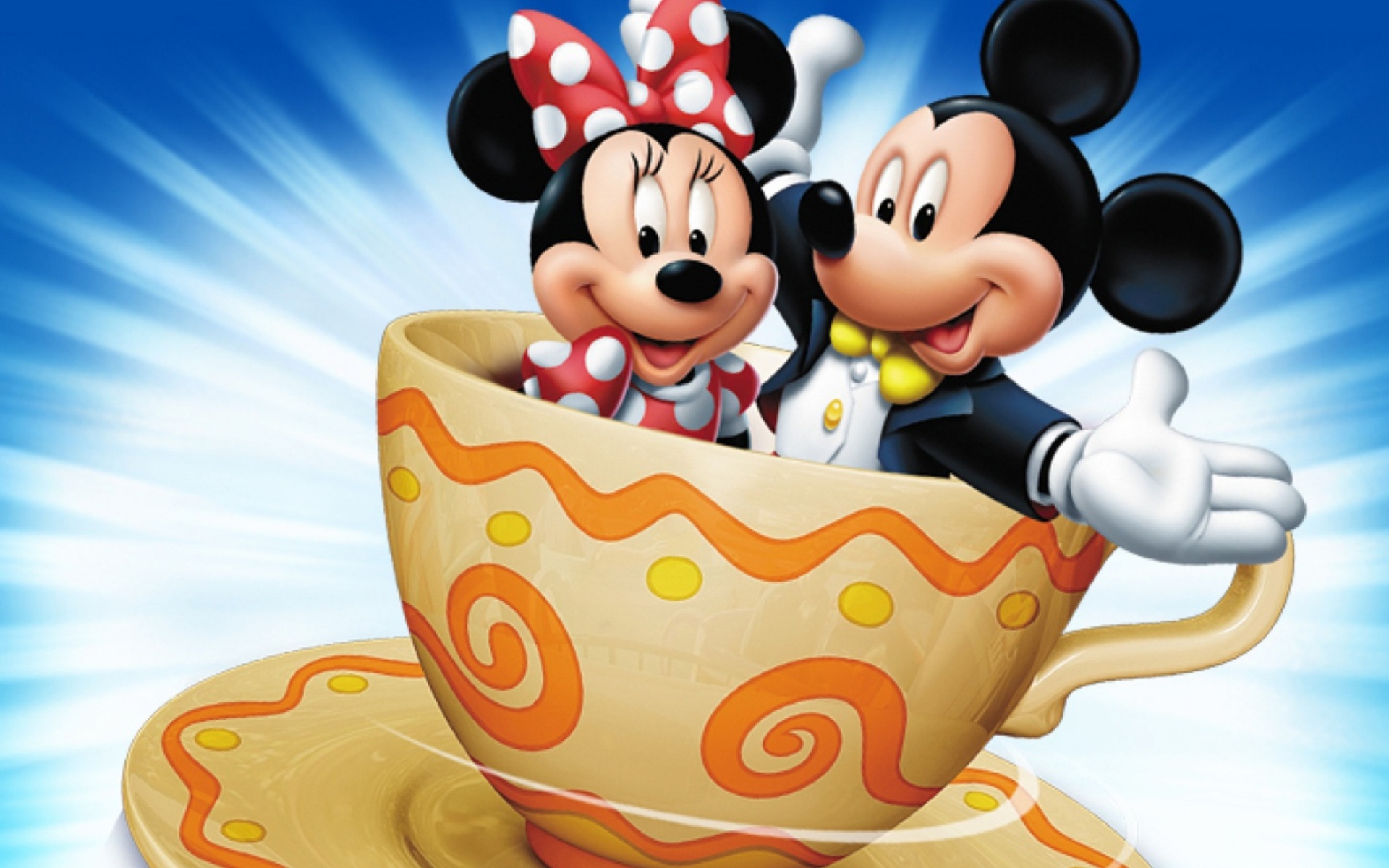 Mickey And Minnie Mouse In Cup Wallpaper for Widescreen Desktop PC 1920x1080 Full HD