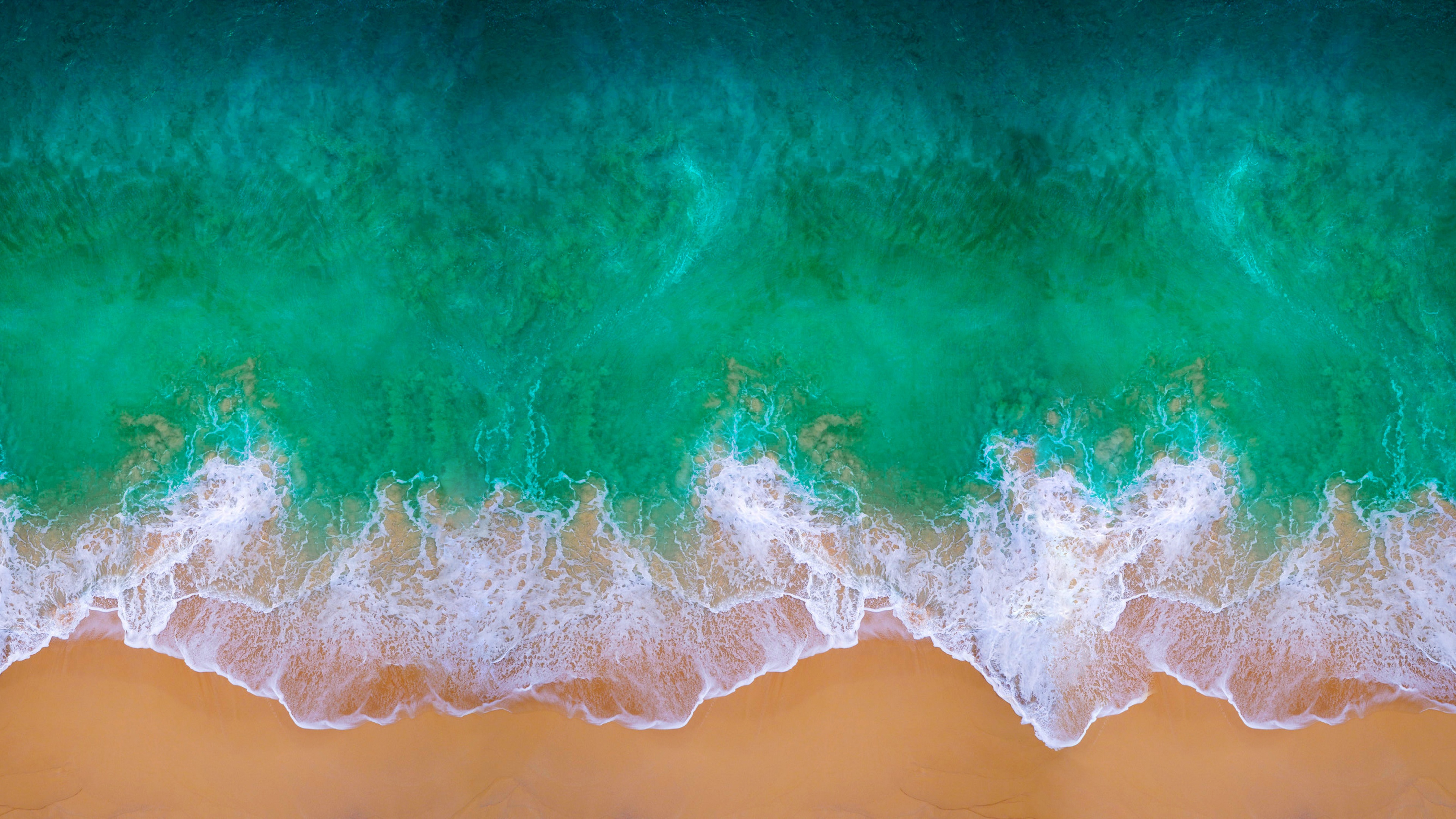 Beach Wallpaper 4K, MacBook Pro, Aerial view, Waves