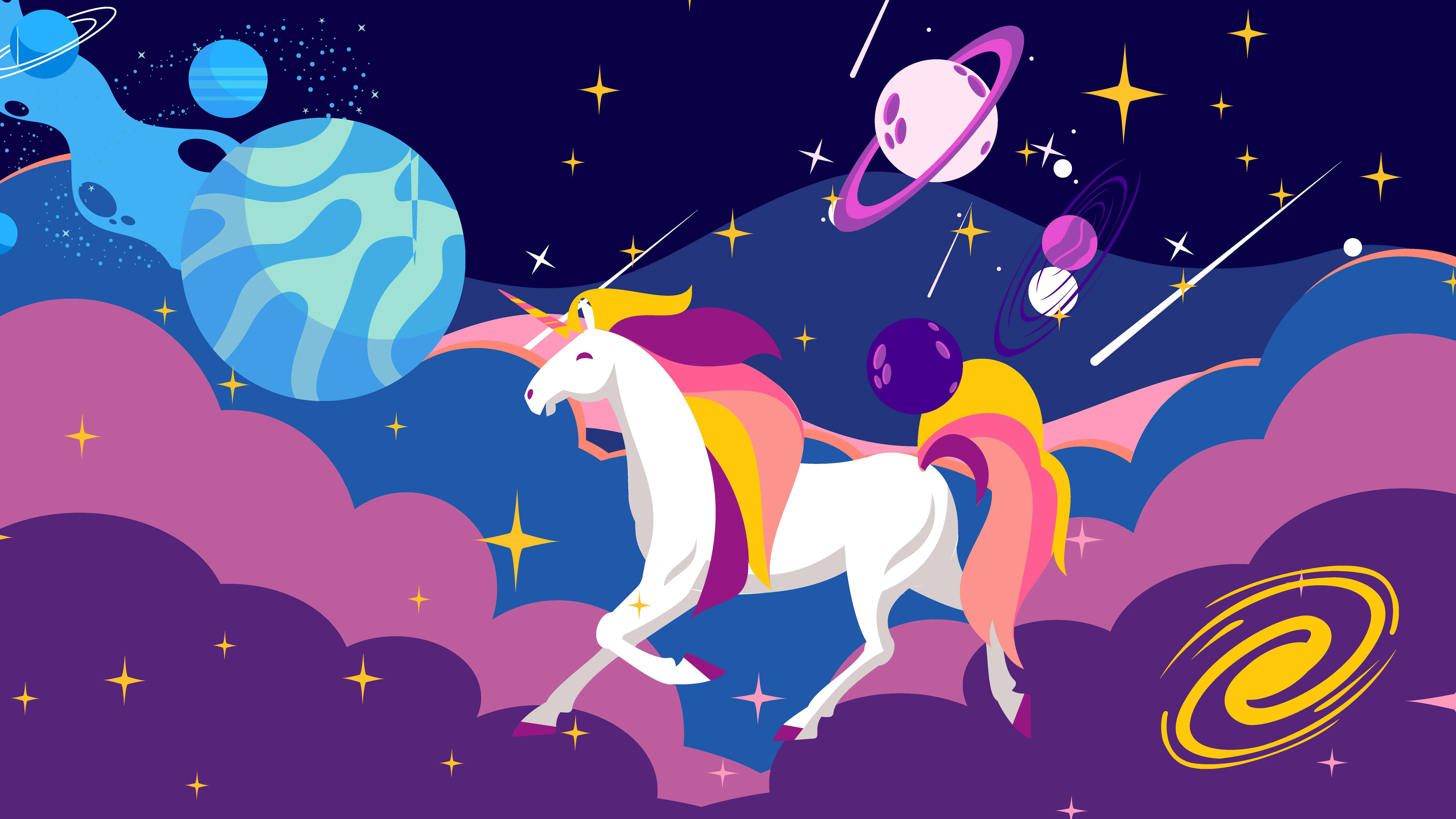 Download Galaxy Unicorn Sublime Cartoon Art Wallpaper