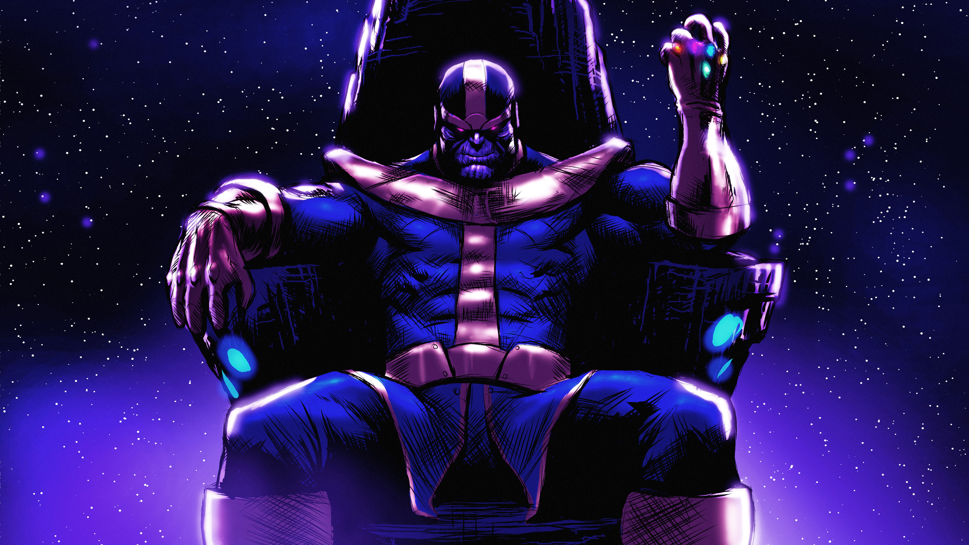 Wallpaper 4k Thanos On His Throne Wallpaper