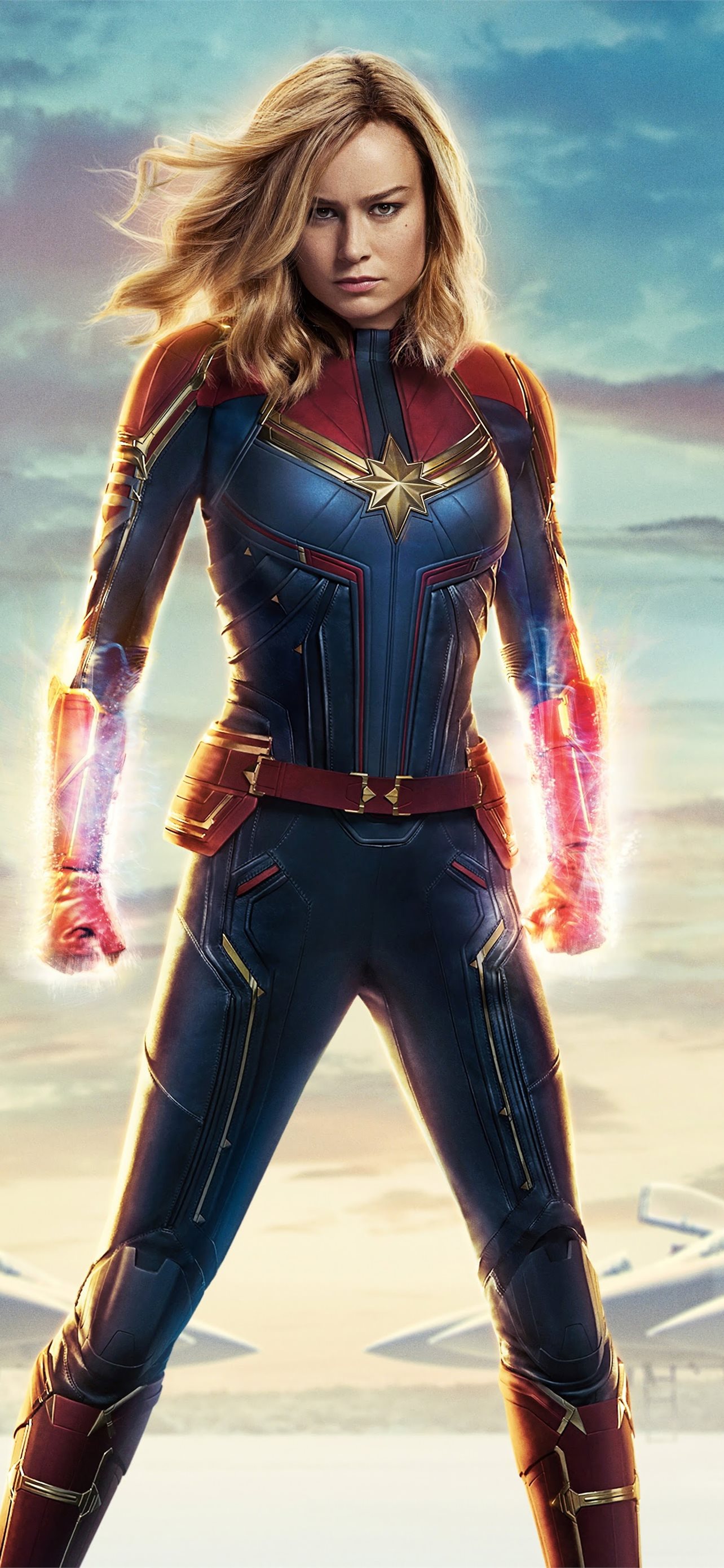 Captain Marvel Movie Brie Larson 8K iPhone Wallpaper Free Download