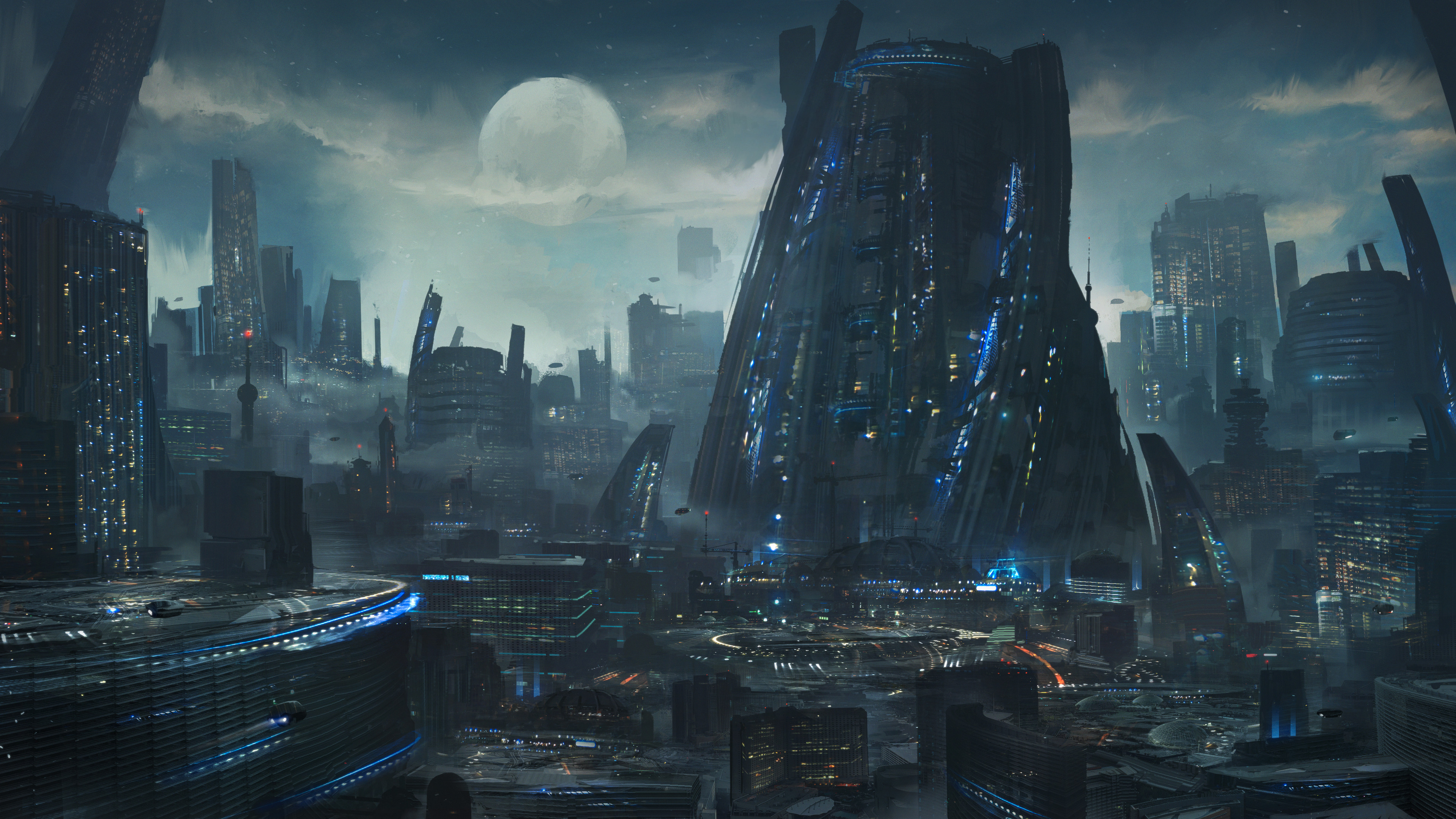 4K Sci Fi City Wallpaper and Background Image