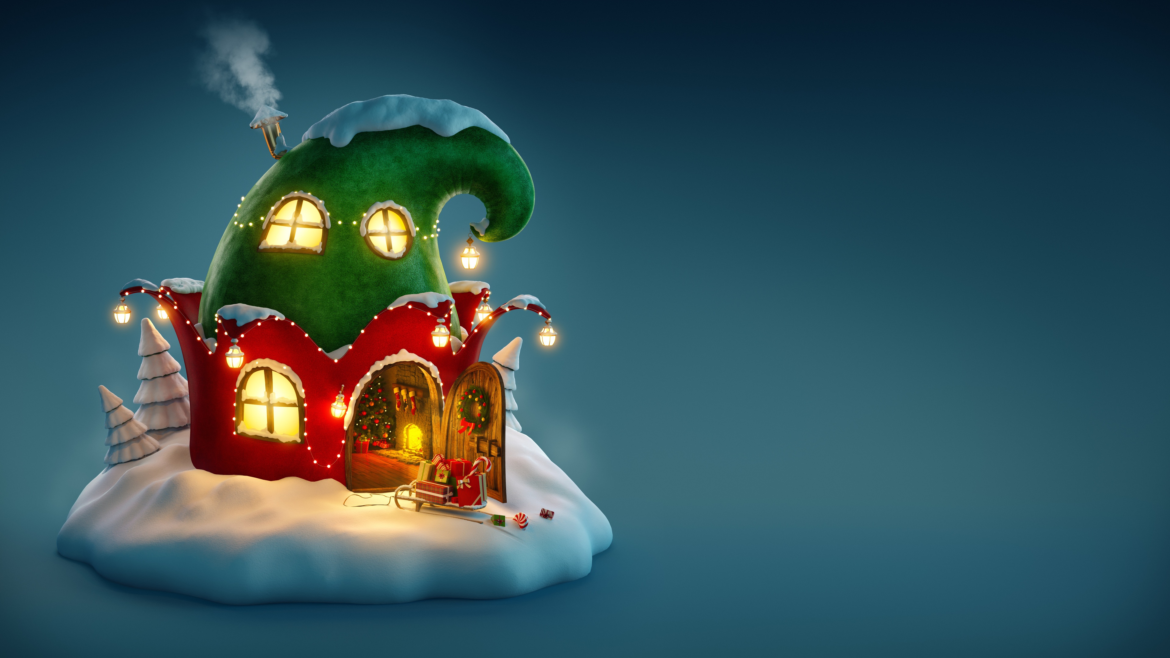 Wallpaper 4k 4k Christmas Fairy House Wallpaper
