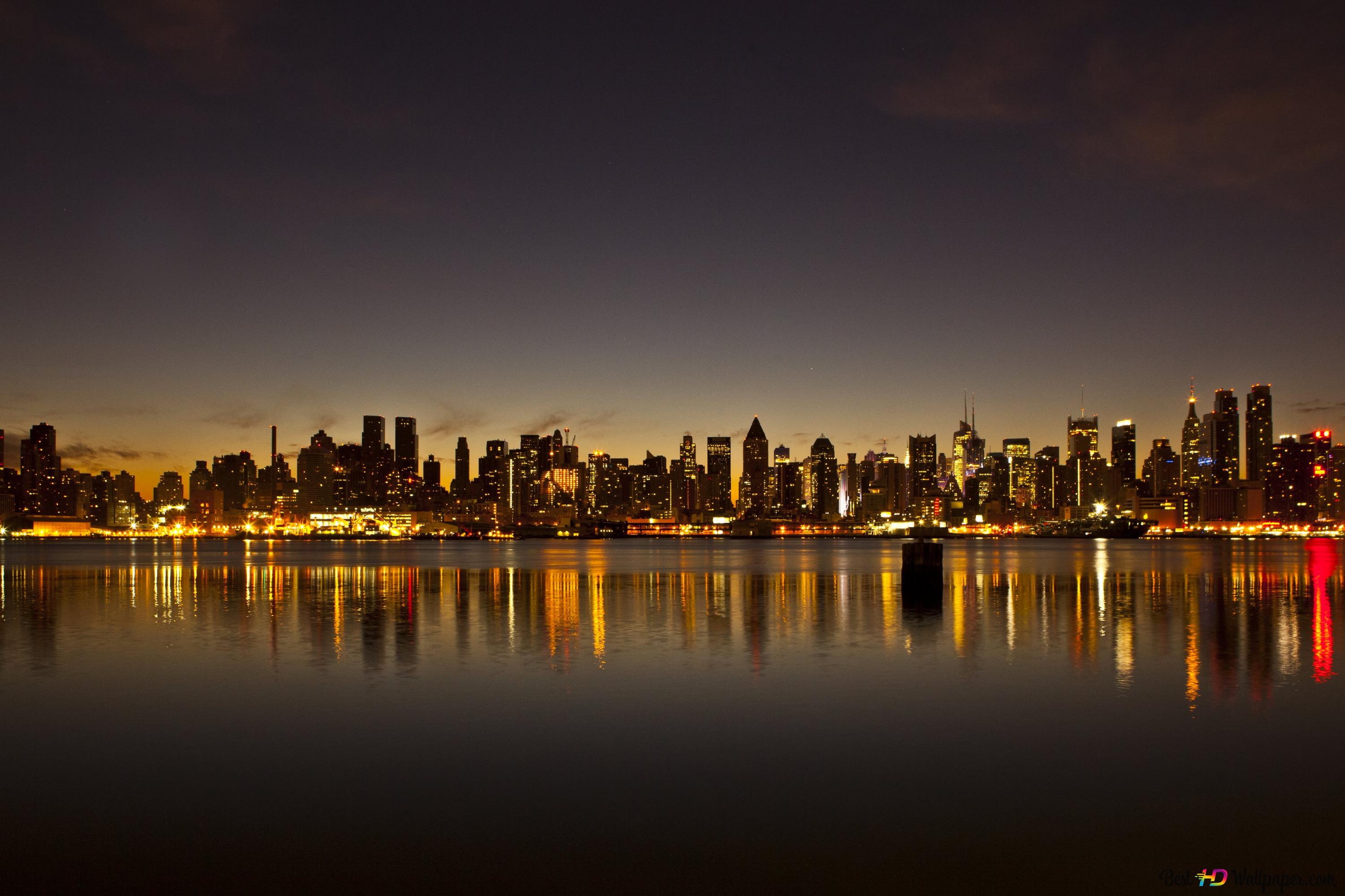 New York City by Night 4K wallpaper download