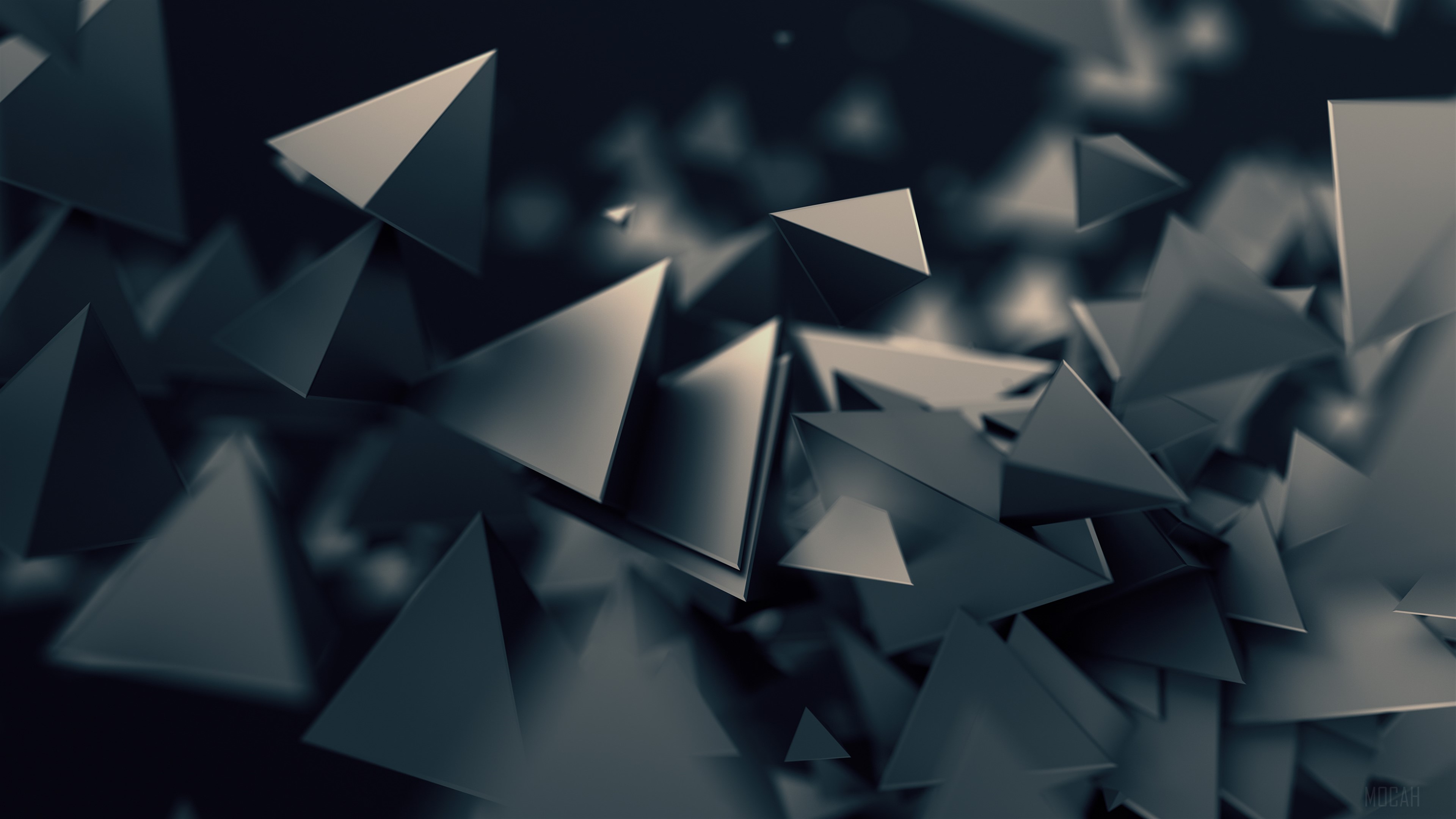3D Triangles Dark 4k Gallery HD Wallpaper