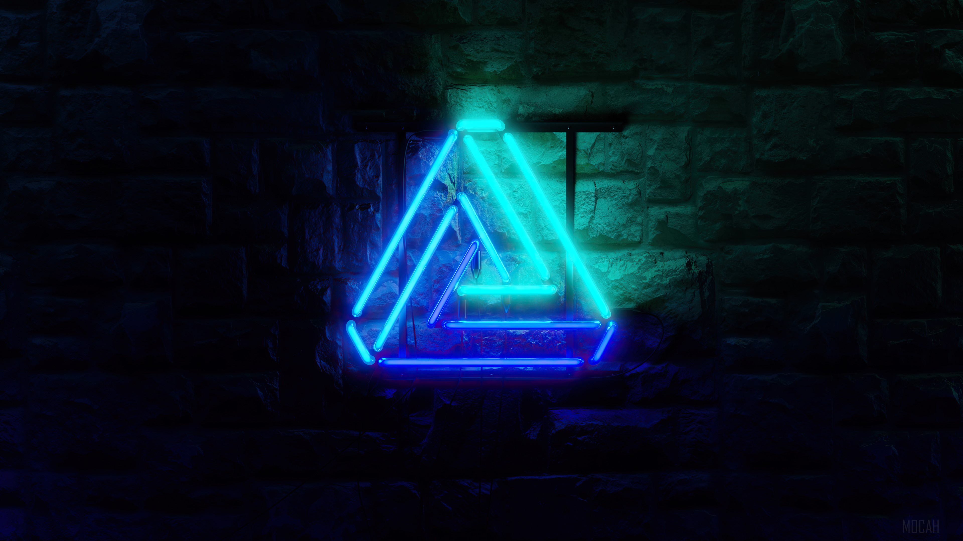 Triangle Neon Glowing 4k Gallery HD Wallpaper