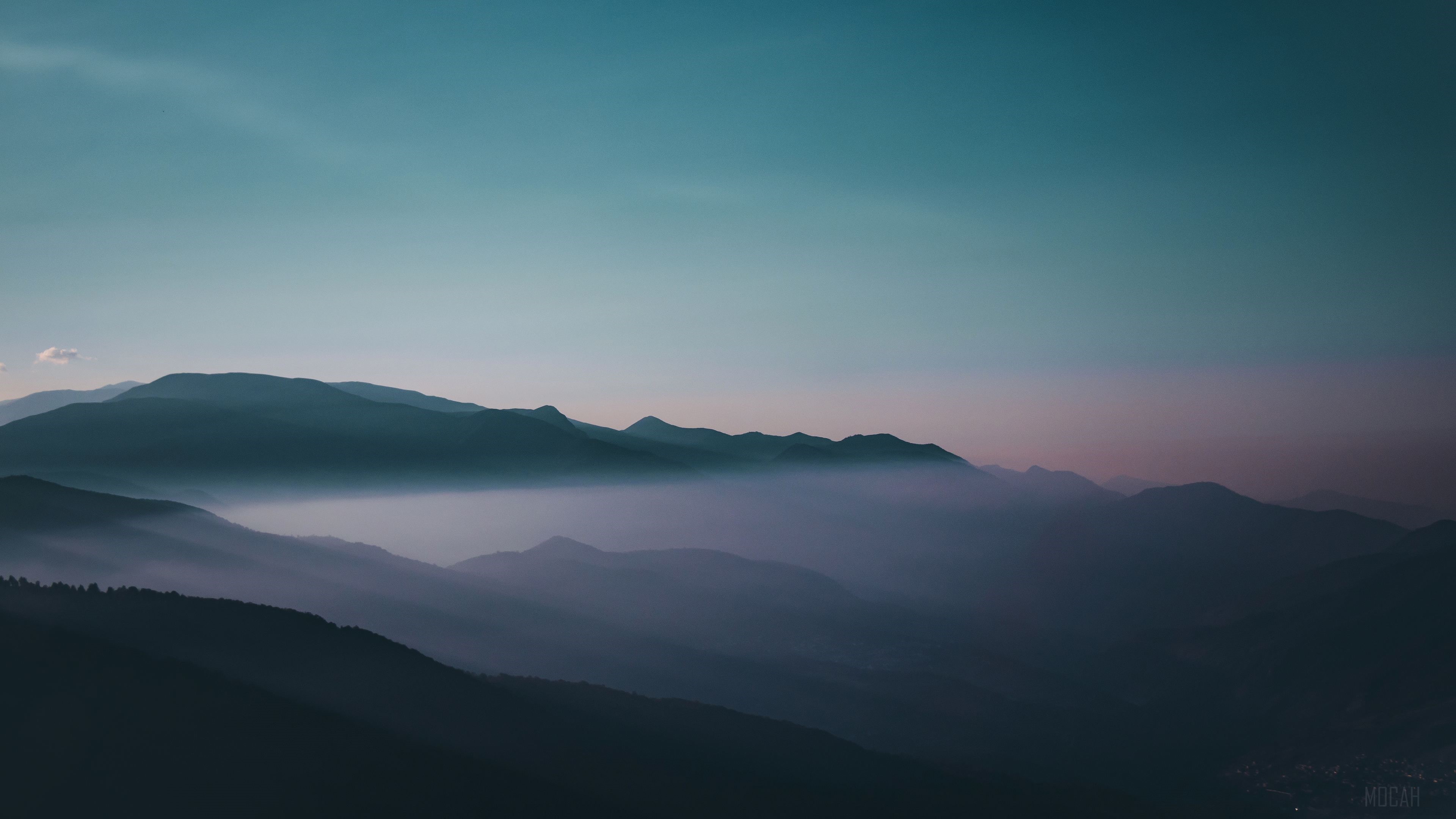 Early Morning Fog Sky Mountains 4k Gallery HD Wallpaper
