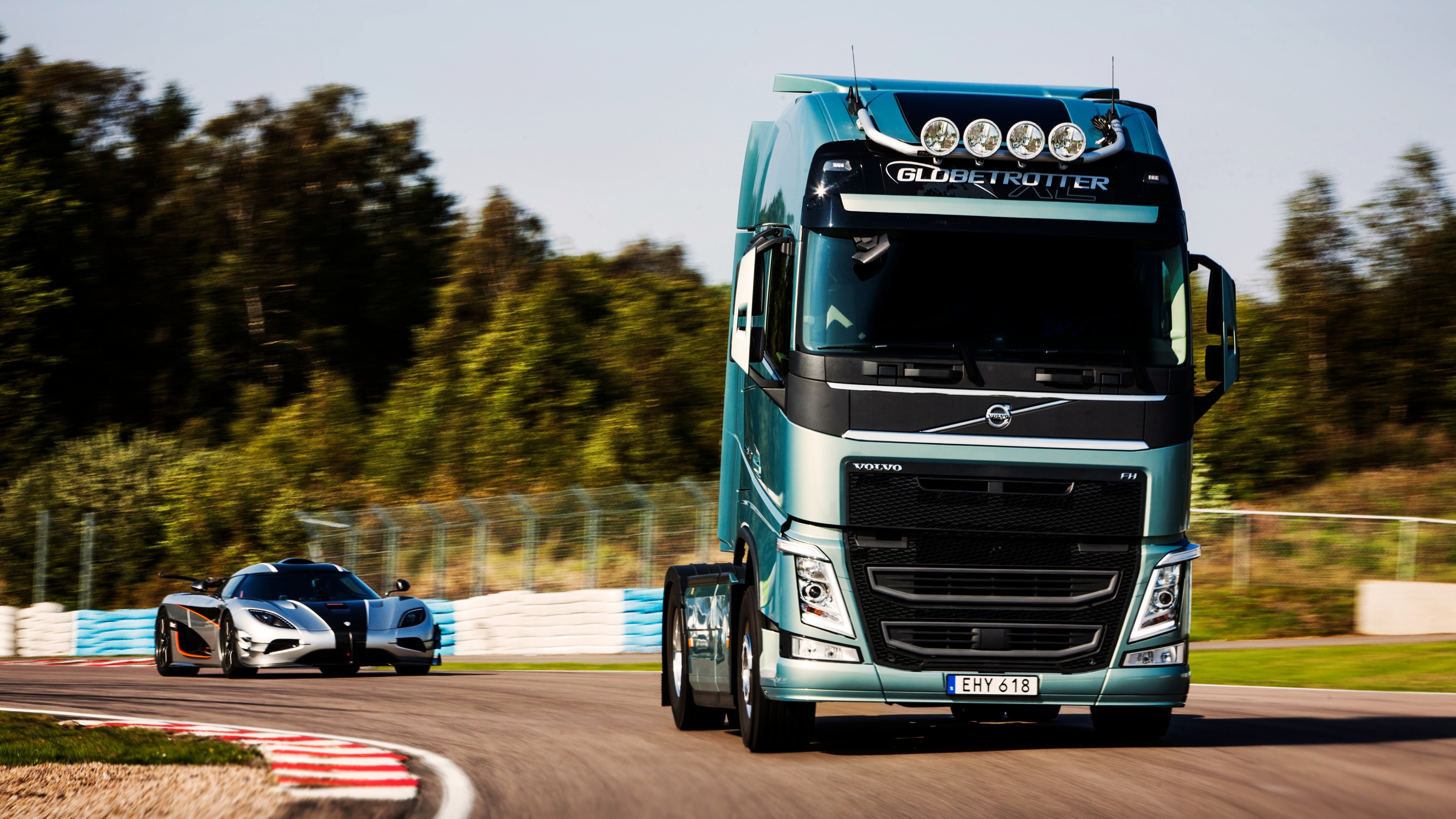 Wallpaper 4k Volvo Truck And Car Wallpaper