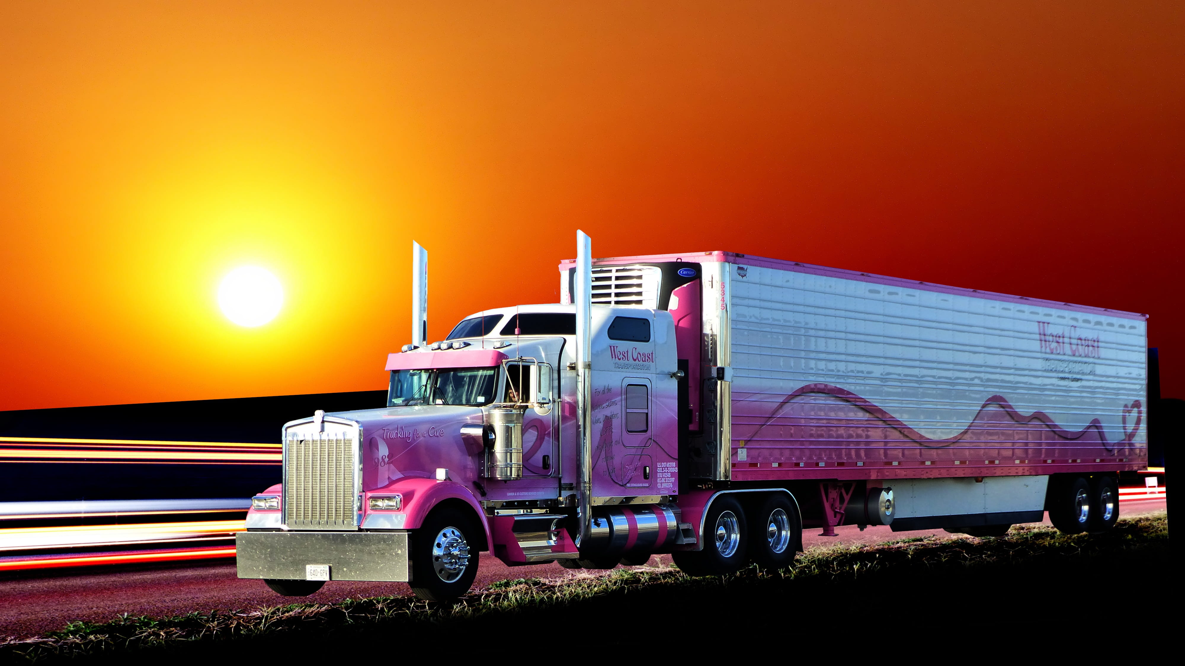 4K, Semi Truck, Twilight, Vehicle