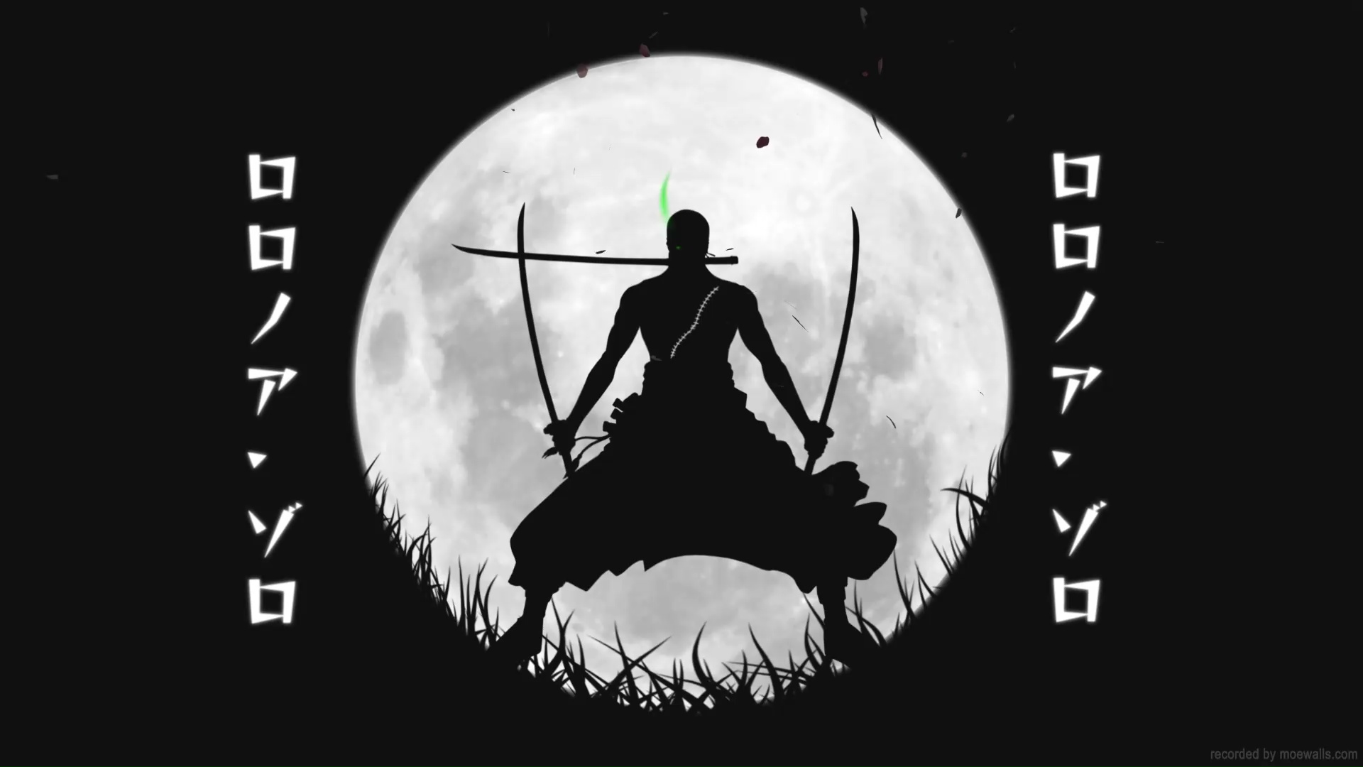 Silhouette Zoro Moonlit Night One Piece Live Wallpaper