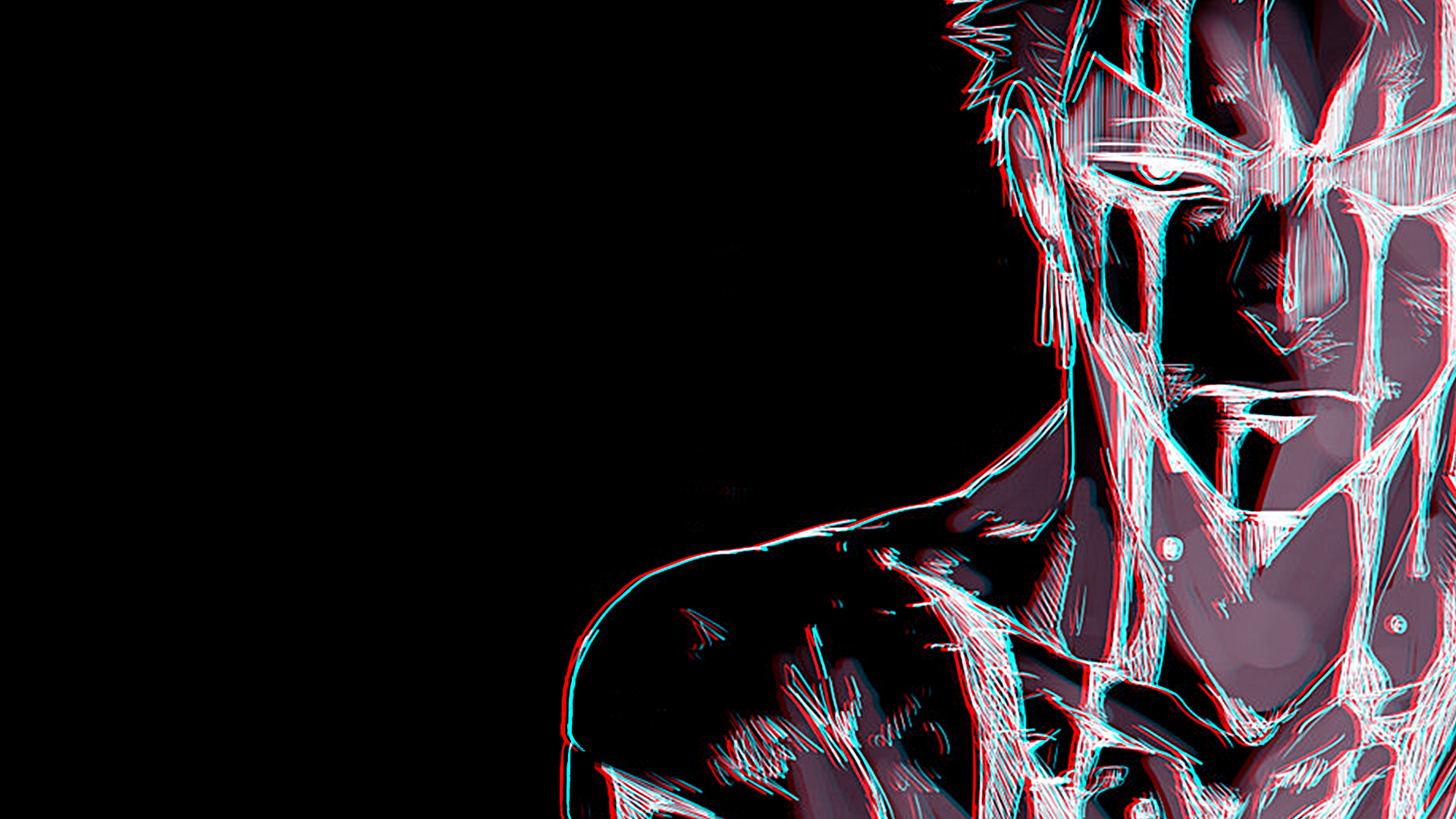 Wallpaper / Roronoa Zoro, One Piece, monochrome, chromatic aberration free download