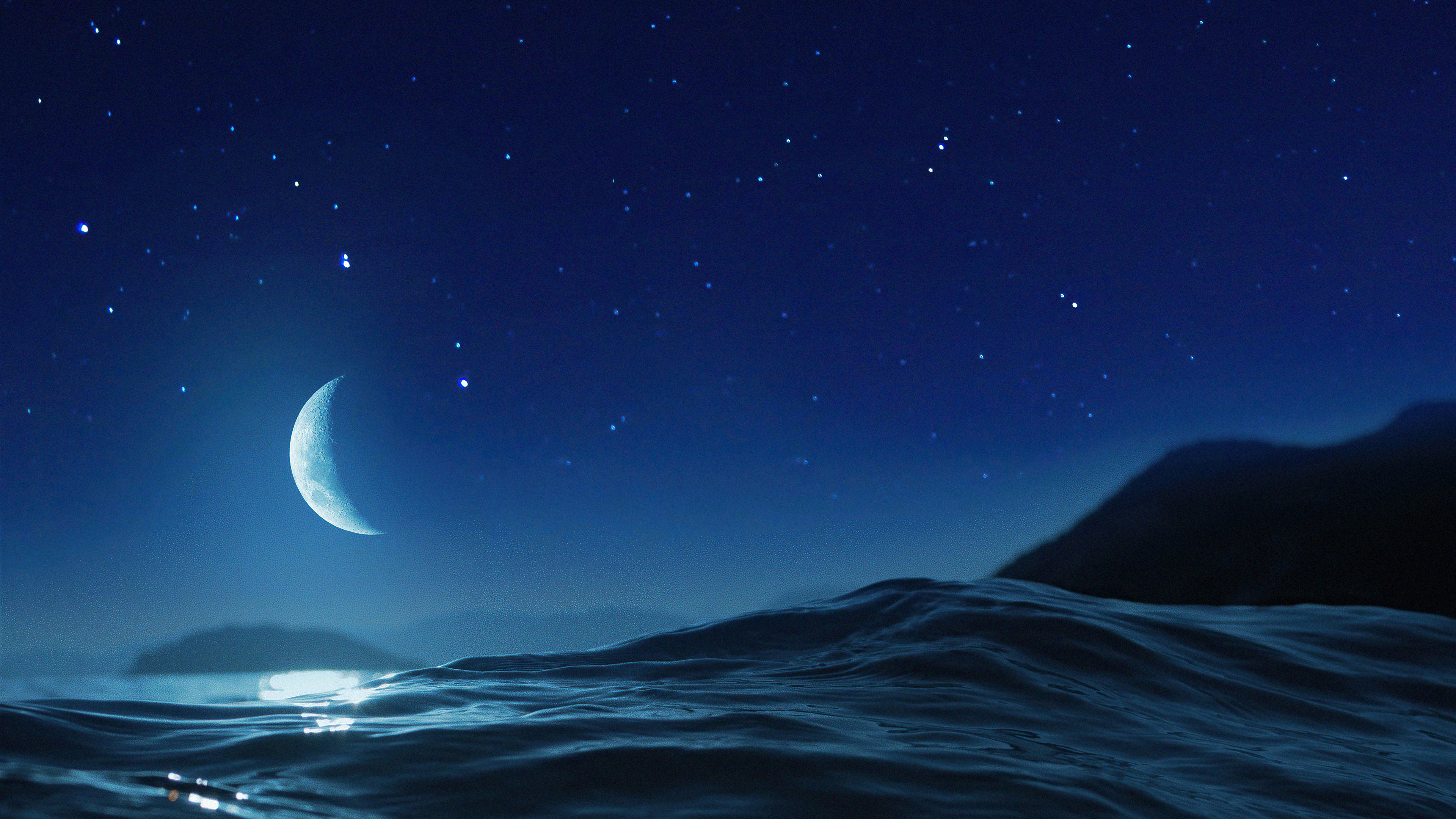 moon, night, ocean, nature, hd, 4k Gallery HD Wallpaper