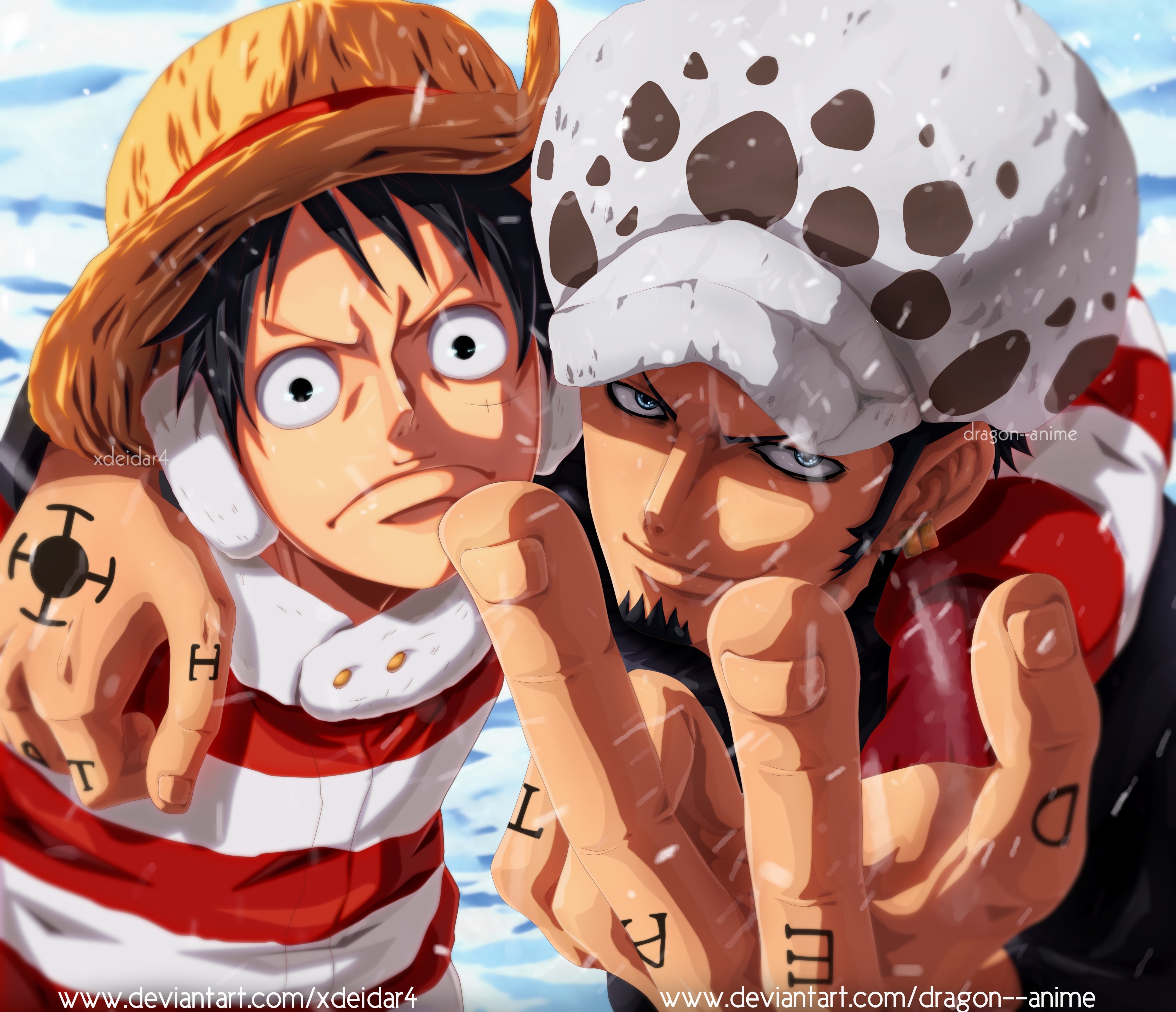 Wallpaper / 4K, One Piece, Monkey D. Luffy, Trafalgar Law free download