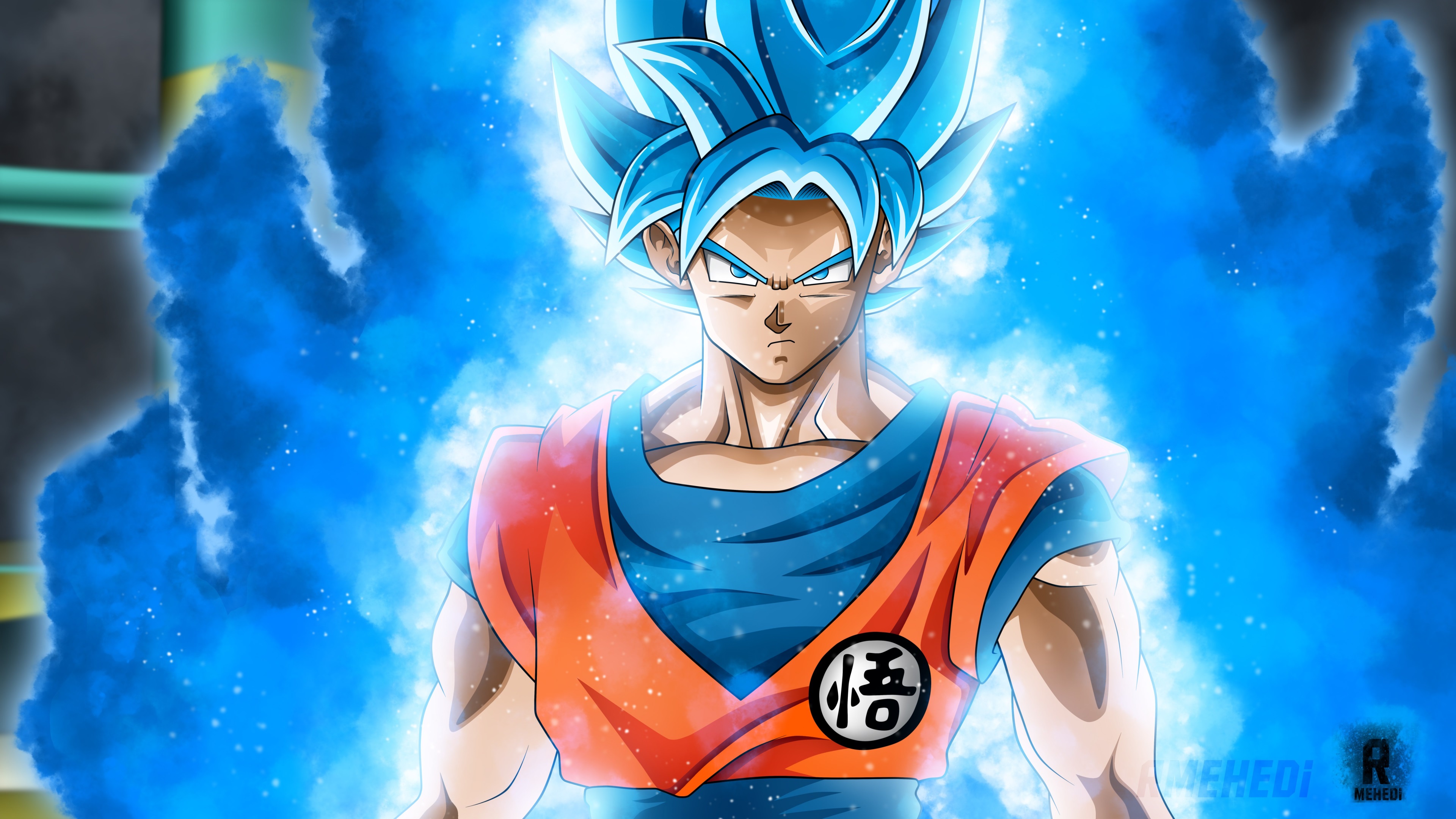 Goku In Blue Aura Super Saiyan God Super Saiyan 4K HD Wallpaper