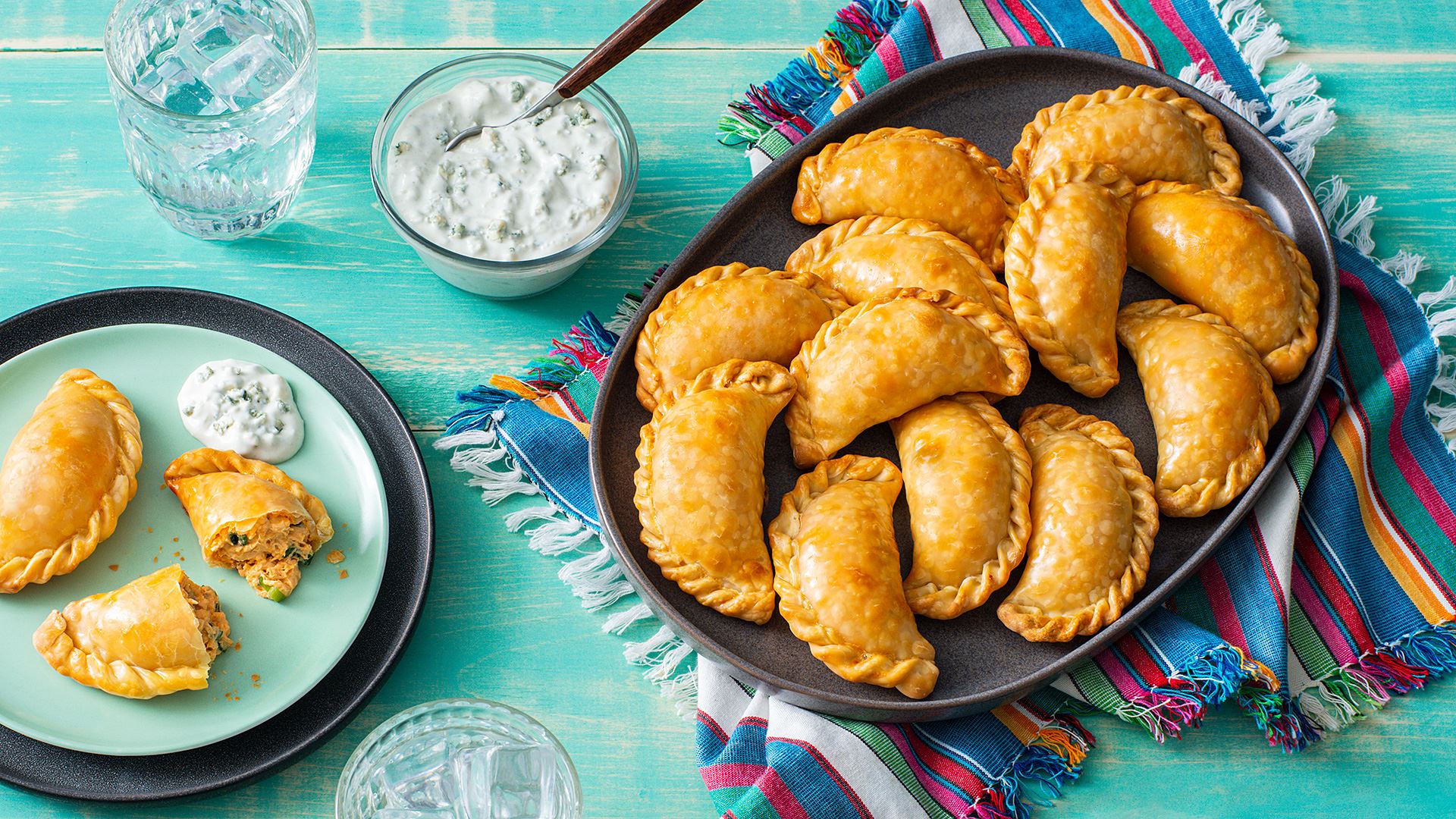 Buffalo Chicken Empanadas with Blue