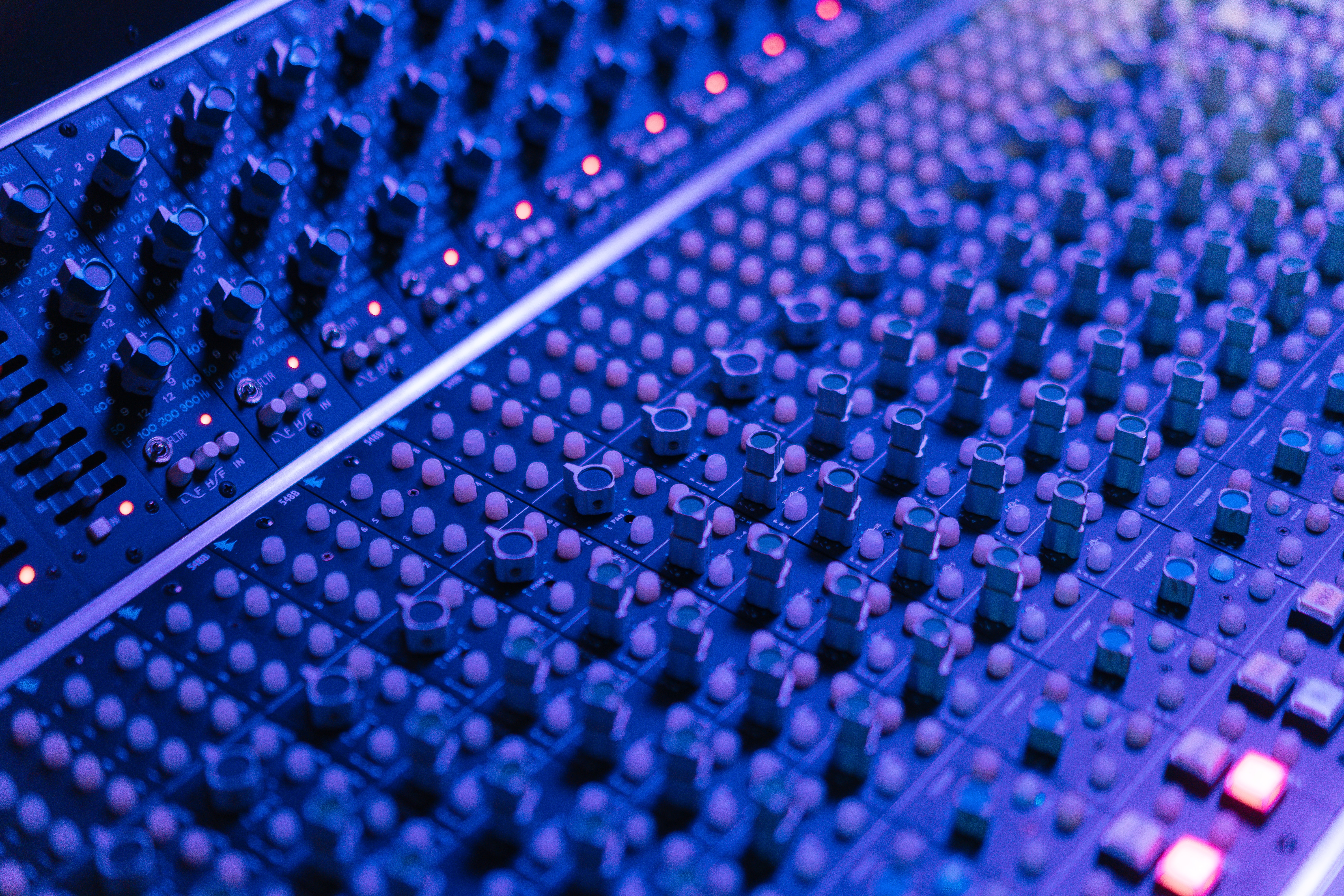 Close Up Shot of a Mixing Console · Free