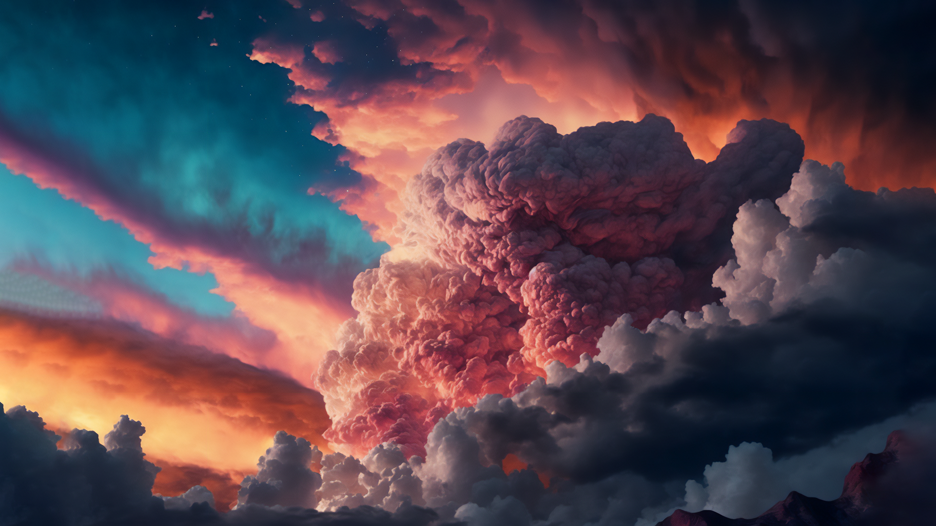 Storm Clouds Sunset Glow Wallpaper:1920x1080