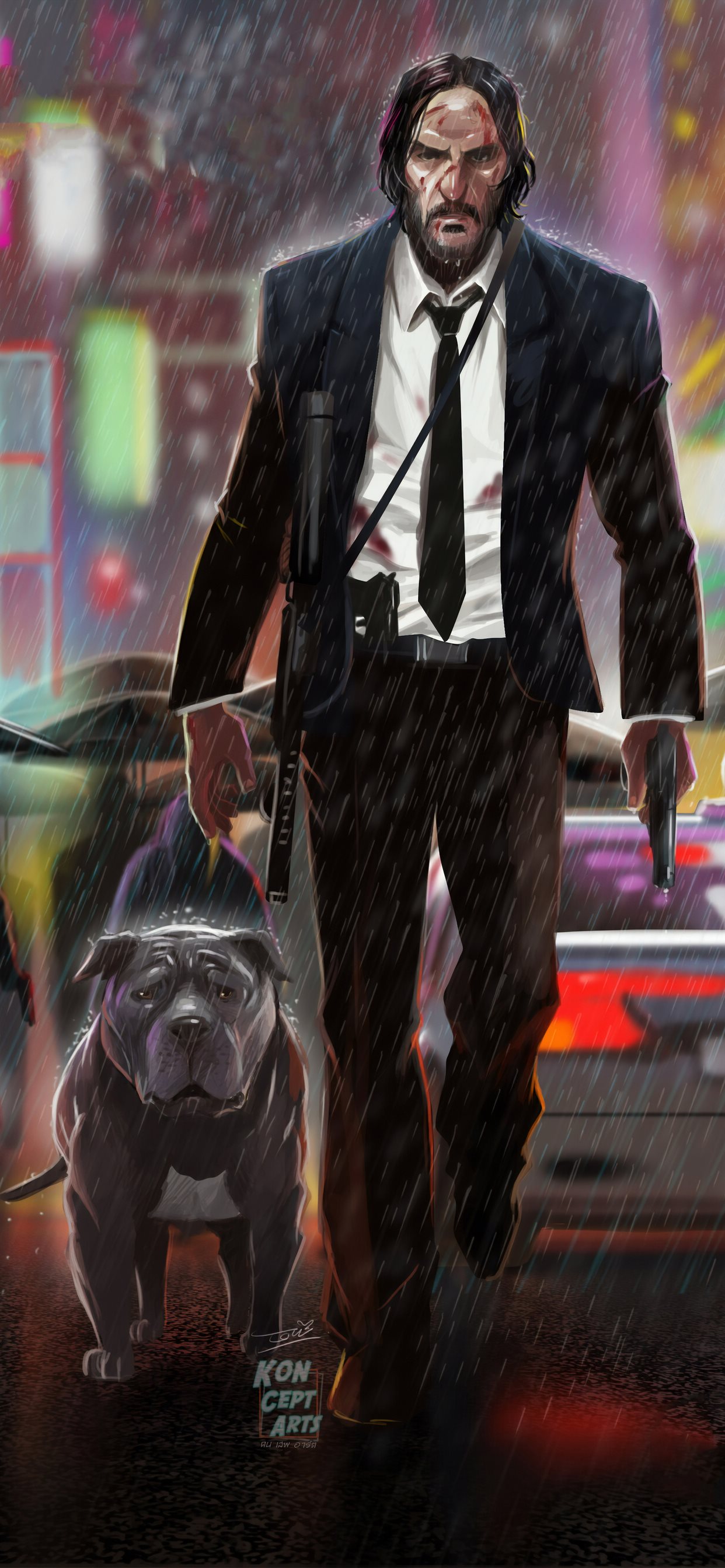 john wick 3 art iPhone X Wallpaper Free Download