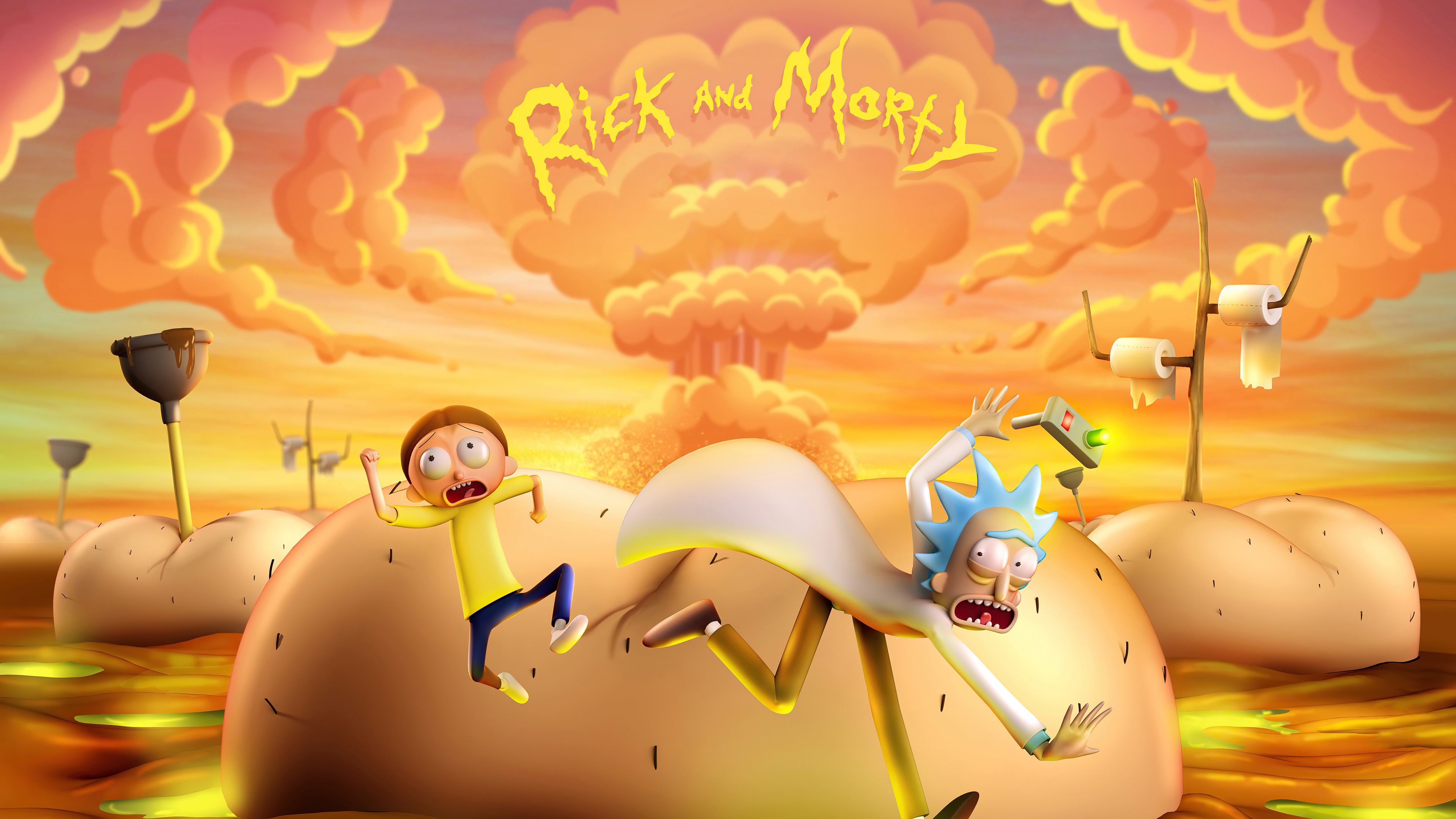 7680x4320 Resolution Galaxy Rick and Morty 8K Wallpaper