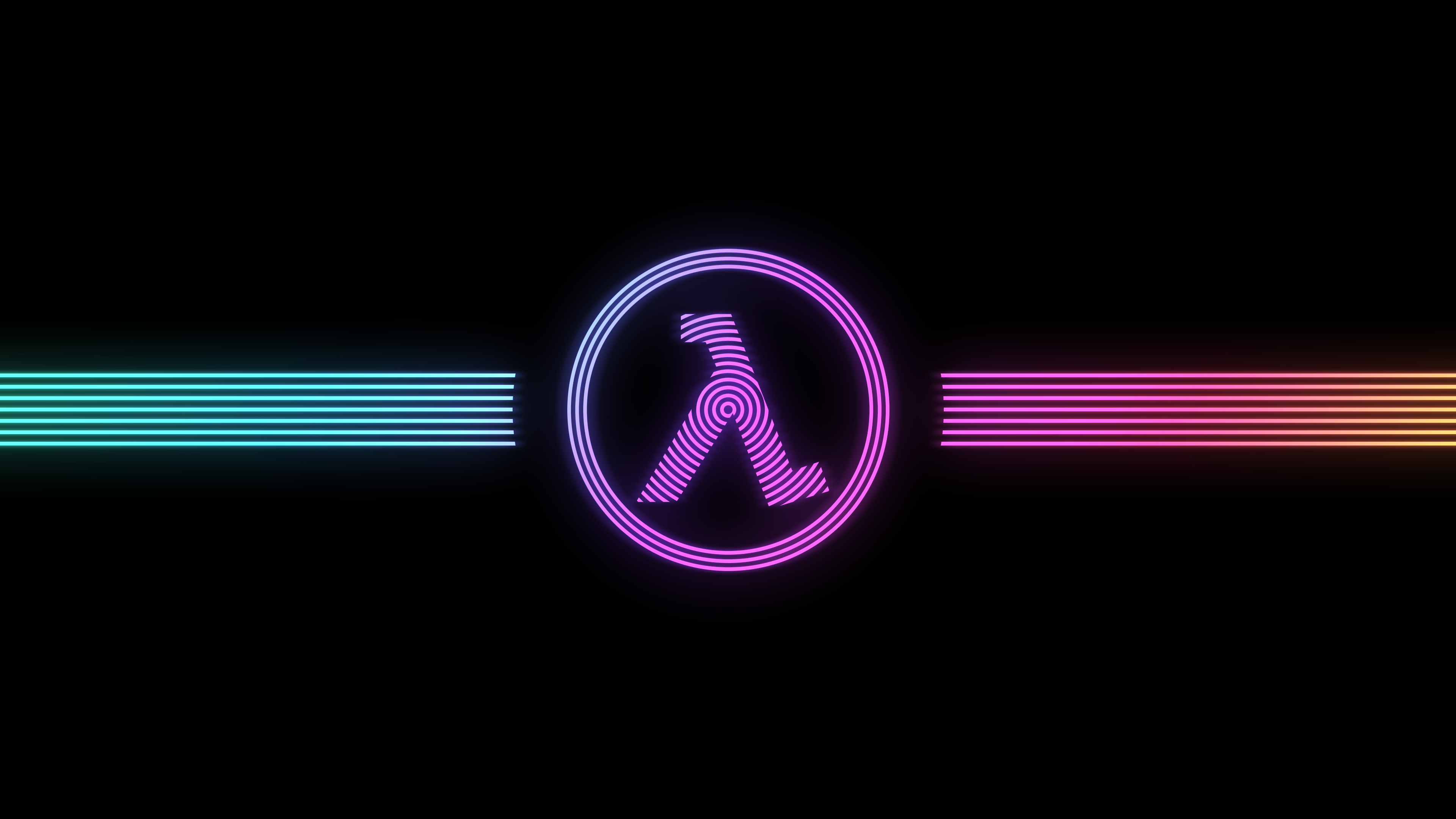 Neon Lines Half Life Wallpaper by me [3840 x 2160]