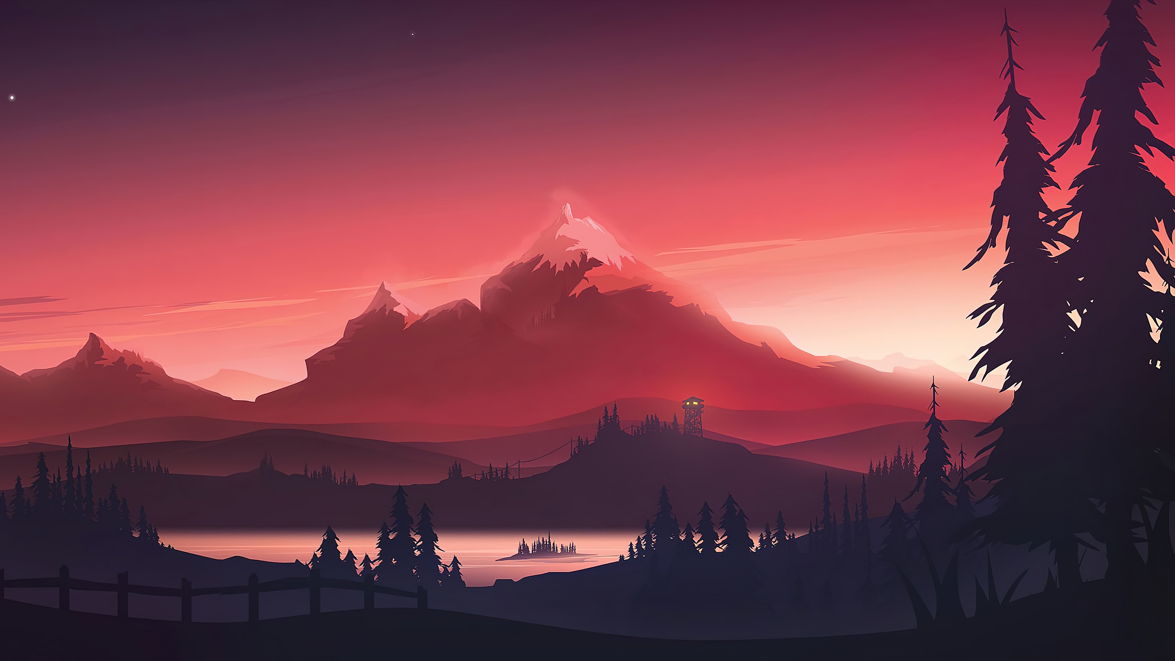 mountain, minimalist, scenery, digital art, 4k, pc Gallery HD Wallpaper