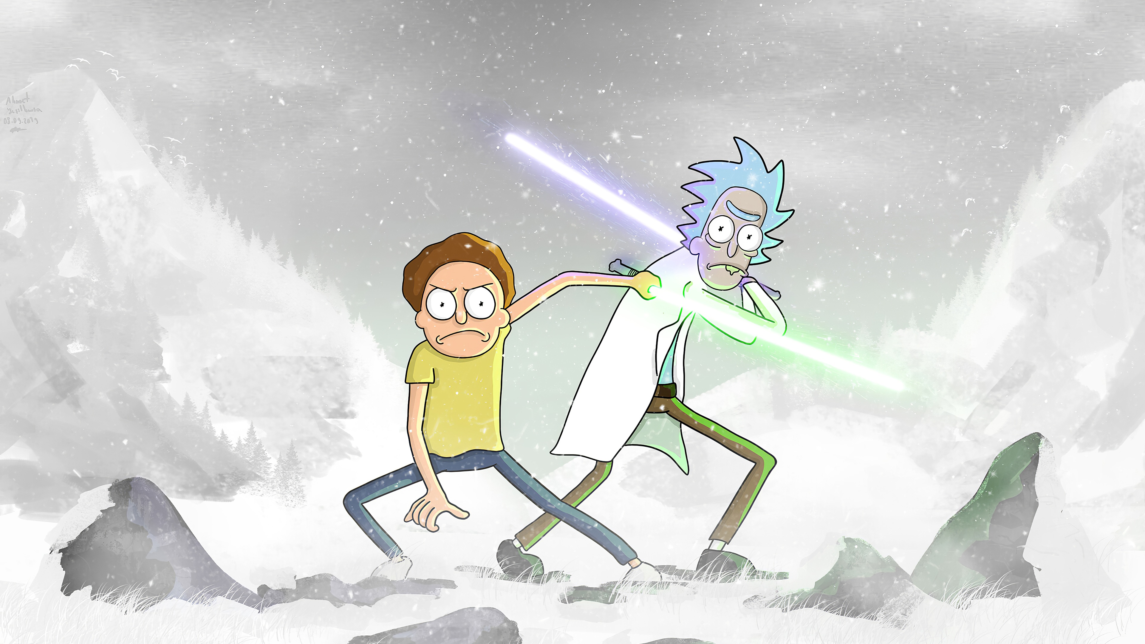 Wallpaper 4k Rick And Morty Star Wars Wallpaper