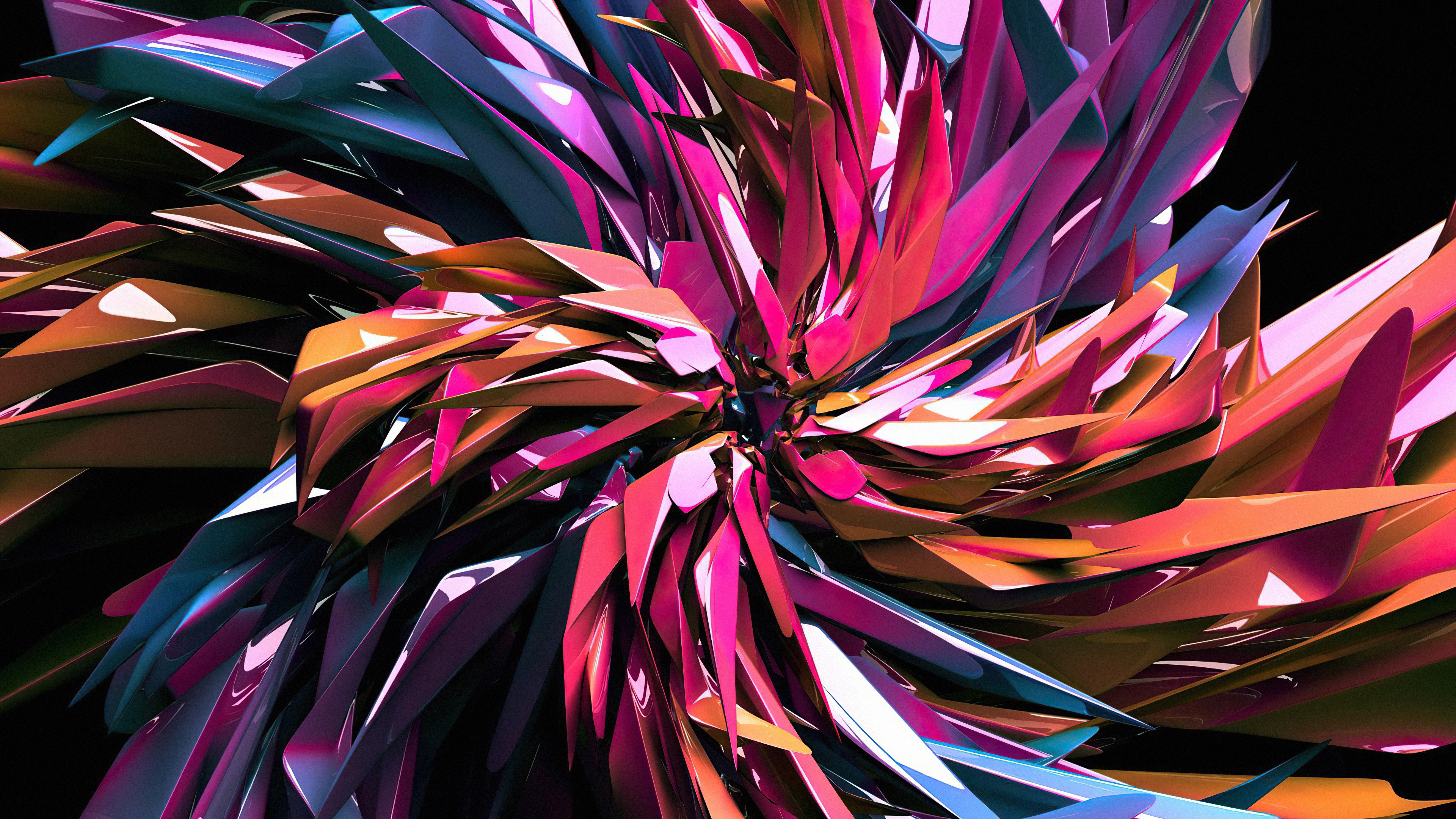 Wallpaper 4k Colorful 3D Render Abstract Wallpaper