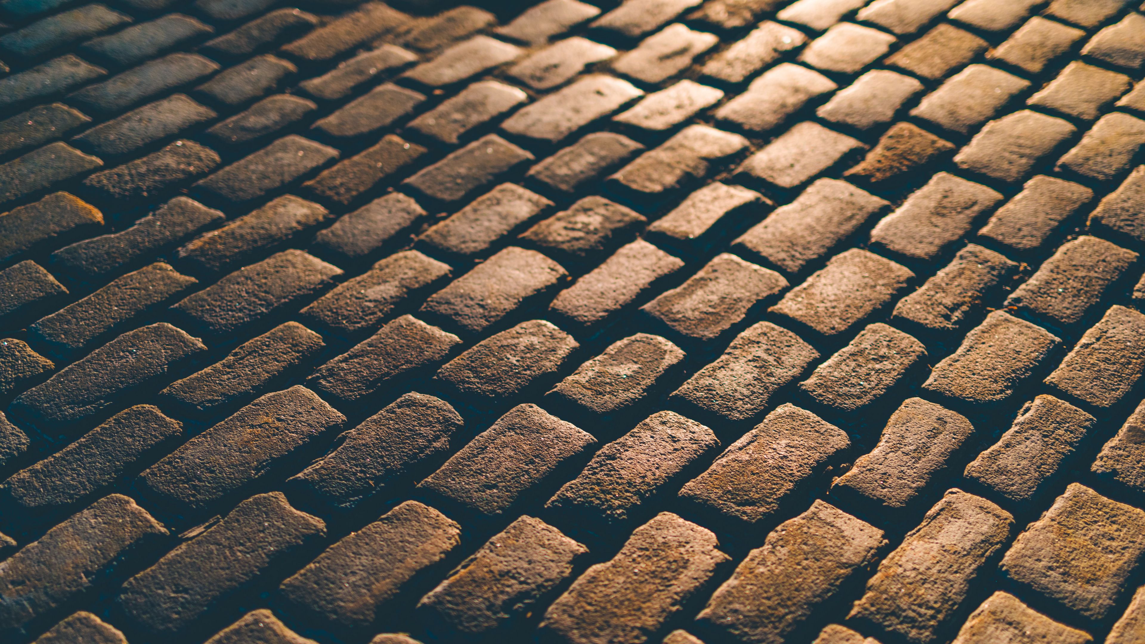 Wallpaper / stone, bricks, road, 4k free download