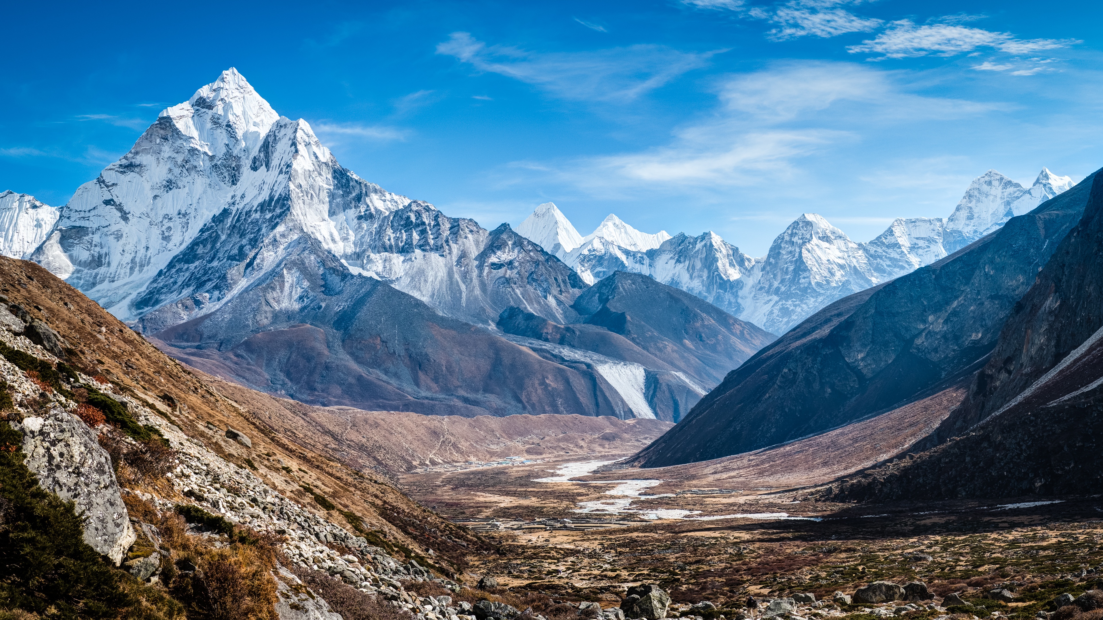 Mount Ama Dablam Wallpaper 4K, Nepal, Mountain range
