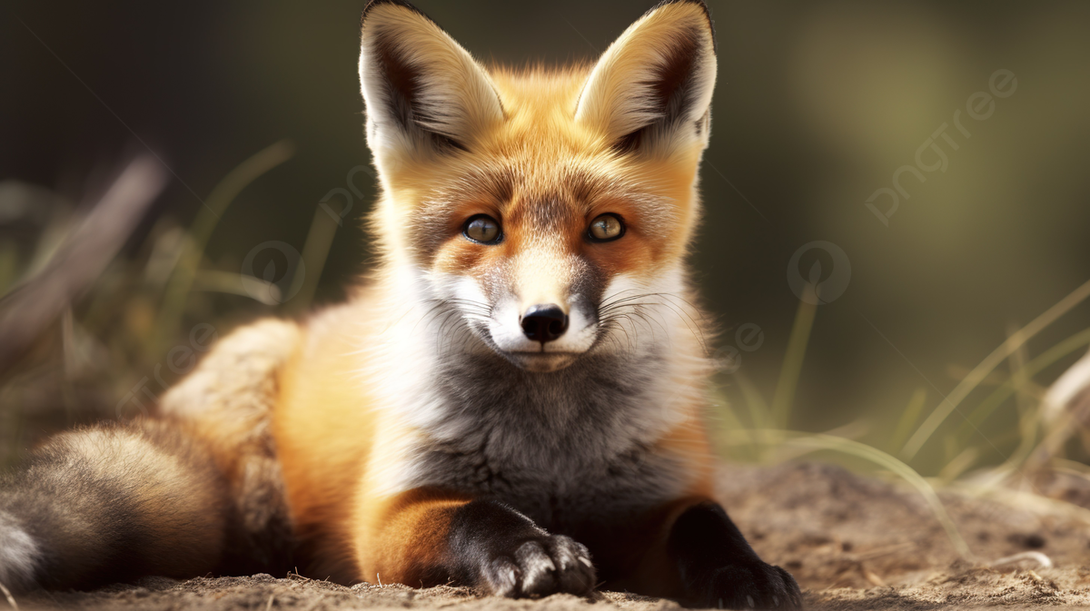 Fox Looking At The Camera Through Grass Background, Cute Fox Picture Real Background Image And Wallpaper for Free Download