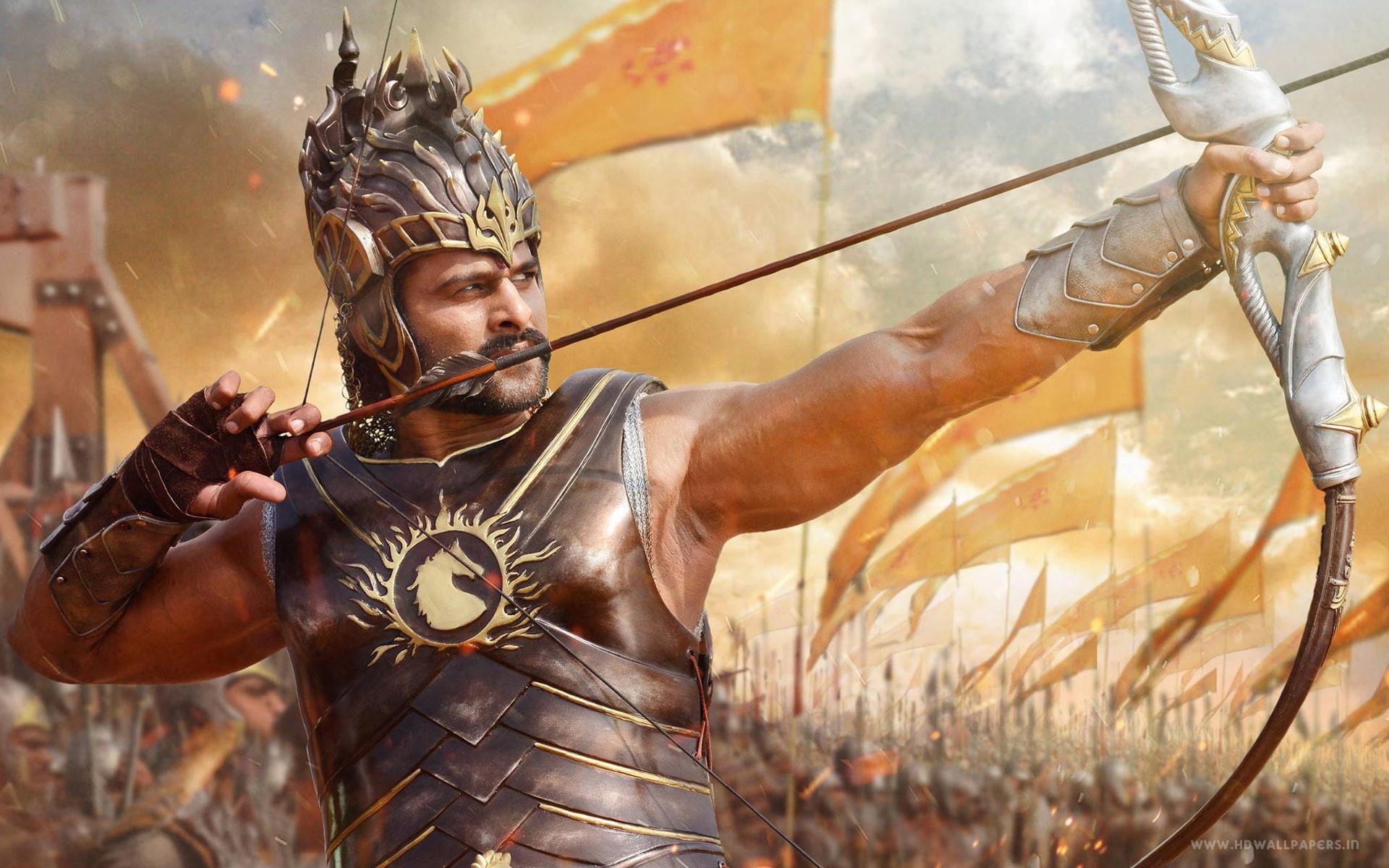 Wallpaper / motion, young adult, mid adult, Baahubali, one person, ancient, nature, holding, weapon, 1080P, history, Prabhas, the past, architecture, waist up, time free download