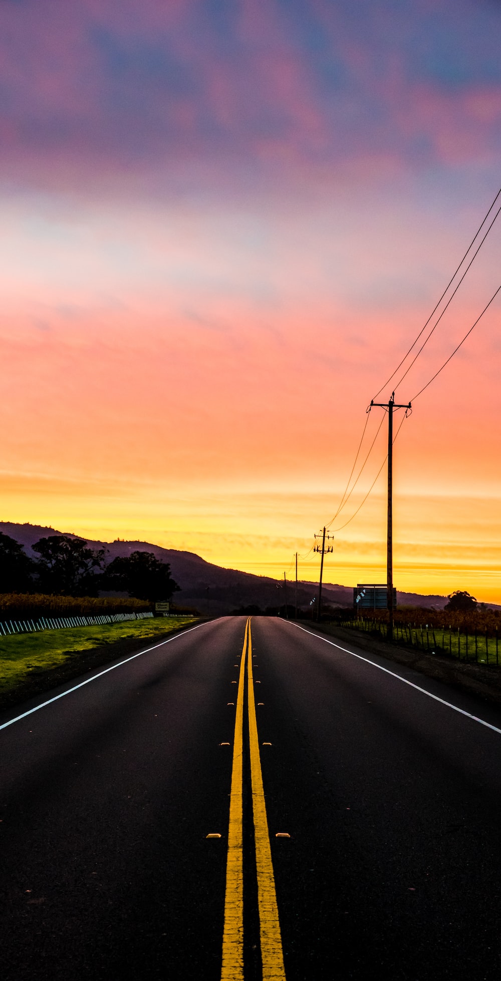 Sunset Road Picture. Download Free Image