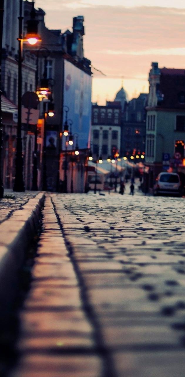 City Street Sunset wallpaper