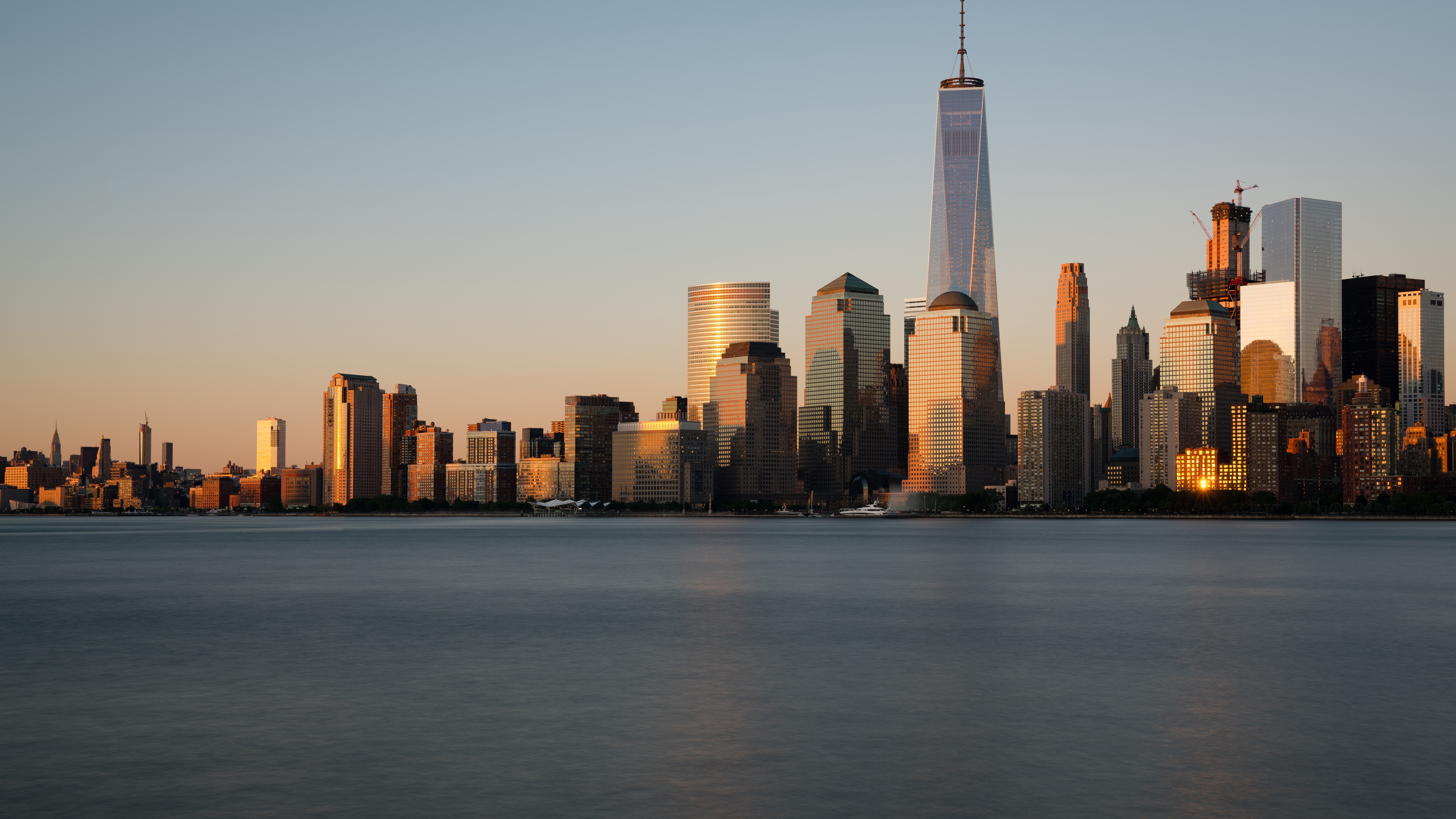 Wallpaper New York, skyscrapers, sea, city, USA 7680x4320 UHD 8K Picture, Image