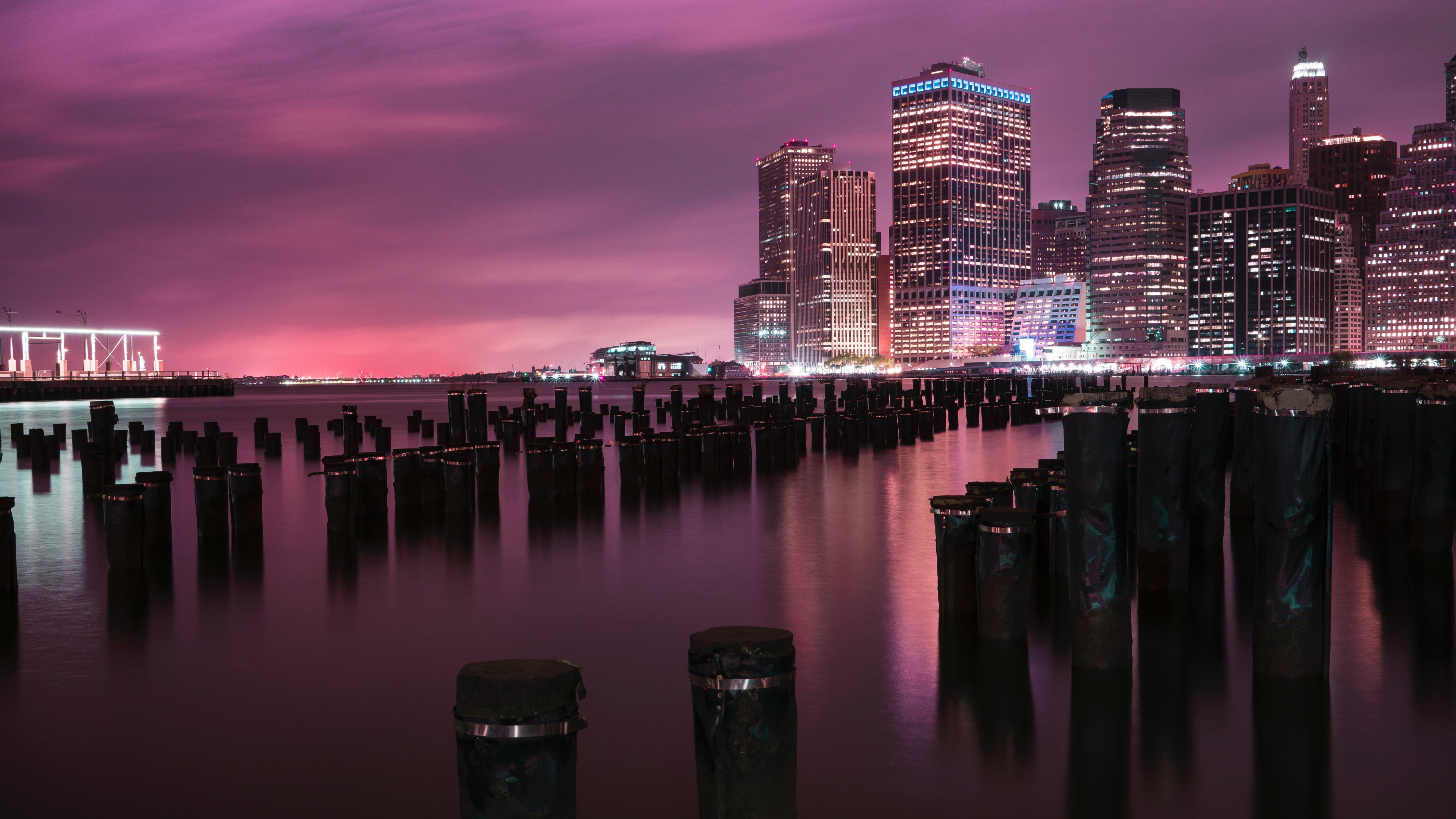 New York City Wallpaper 4K, Downtown, Brooklyn Bridge Park