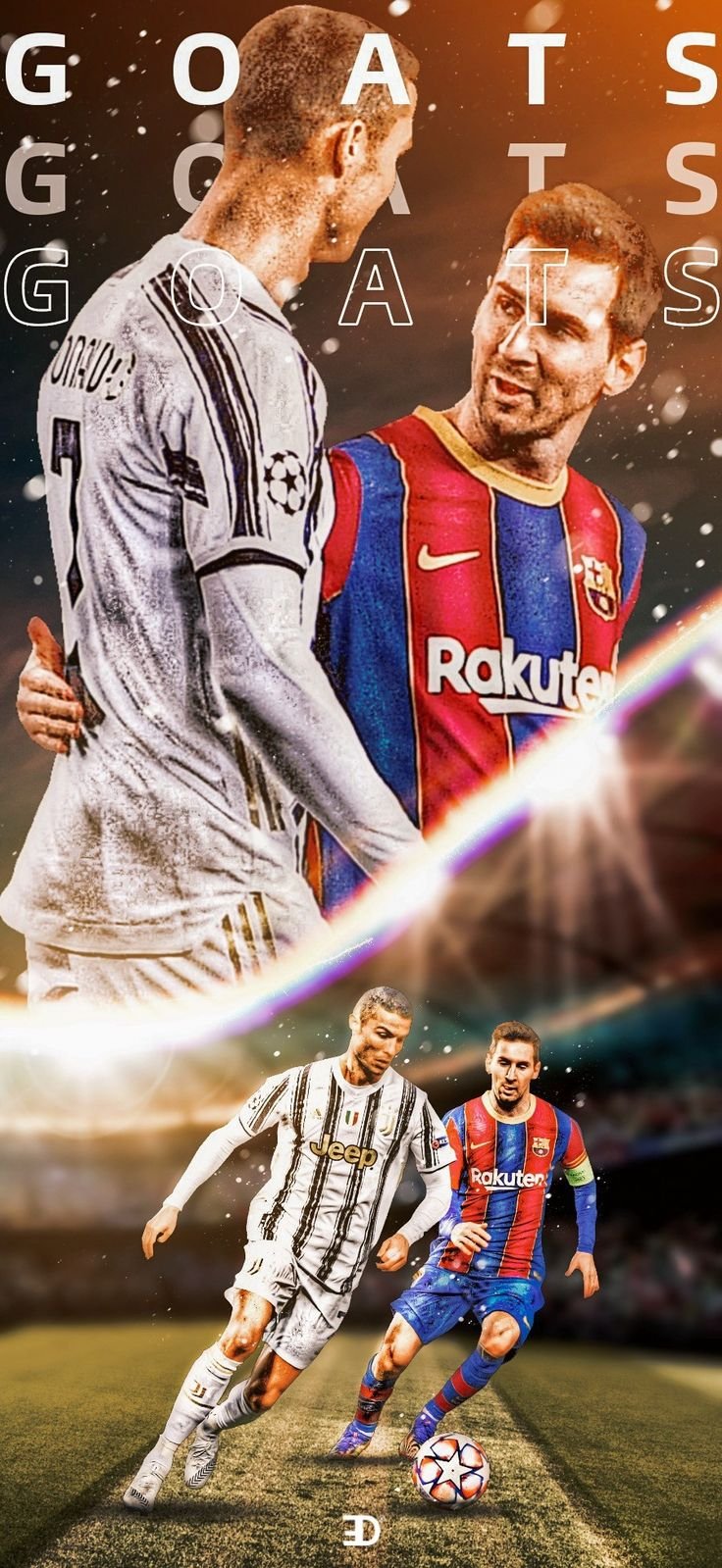 Roanldo and messi with goats Wallpaper Download