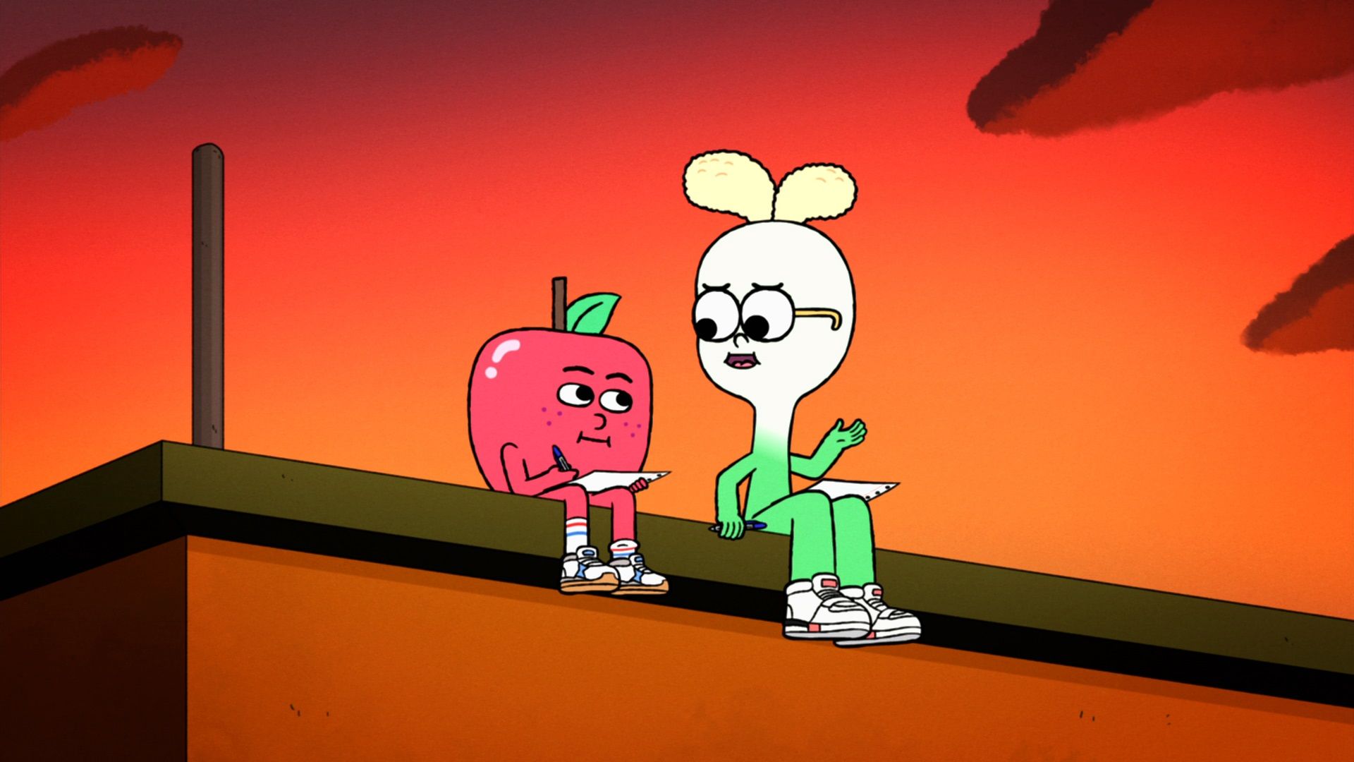 Apple & Onion 1×1 & 1×2 Review: A New Life and The Perfect Team. Happy cartoon, Care bears vintage, Apple