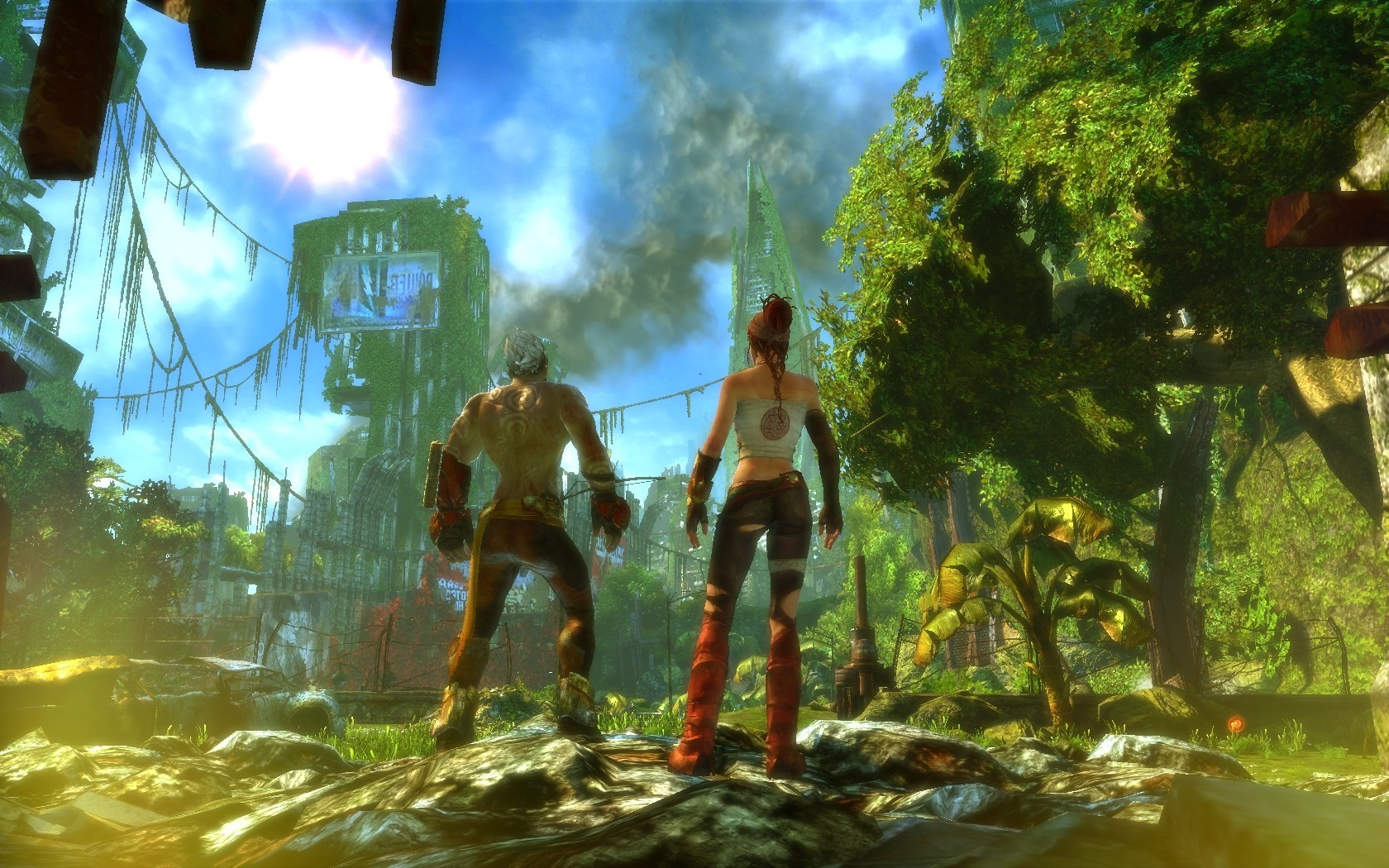 Wallpaper, trees, forest, video games, screen shot, jungle, mythology, Enslaved Odyssey to the West, screenshot, 1680x1050 px, habitat, pc game 1680x1050