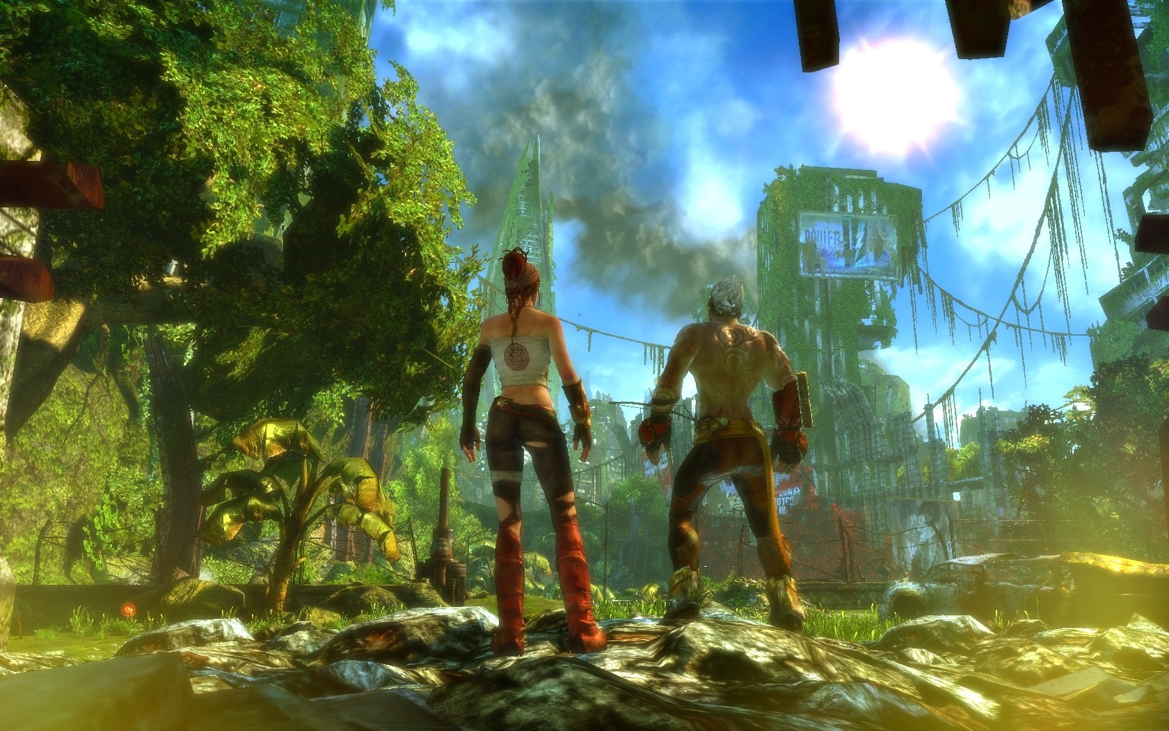 trees, forest, video games, screen shot, jungle, mythology, Enslaved Odyssey to the West, screenshot, habitat, computer wallpaper, pc game Gallery HD Wallpaper