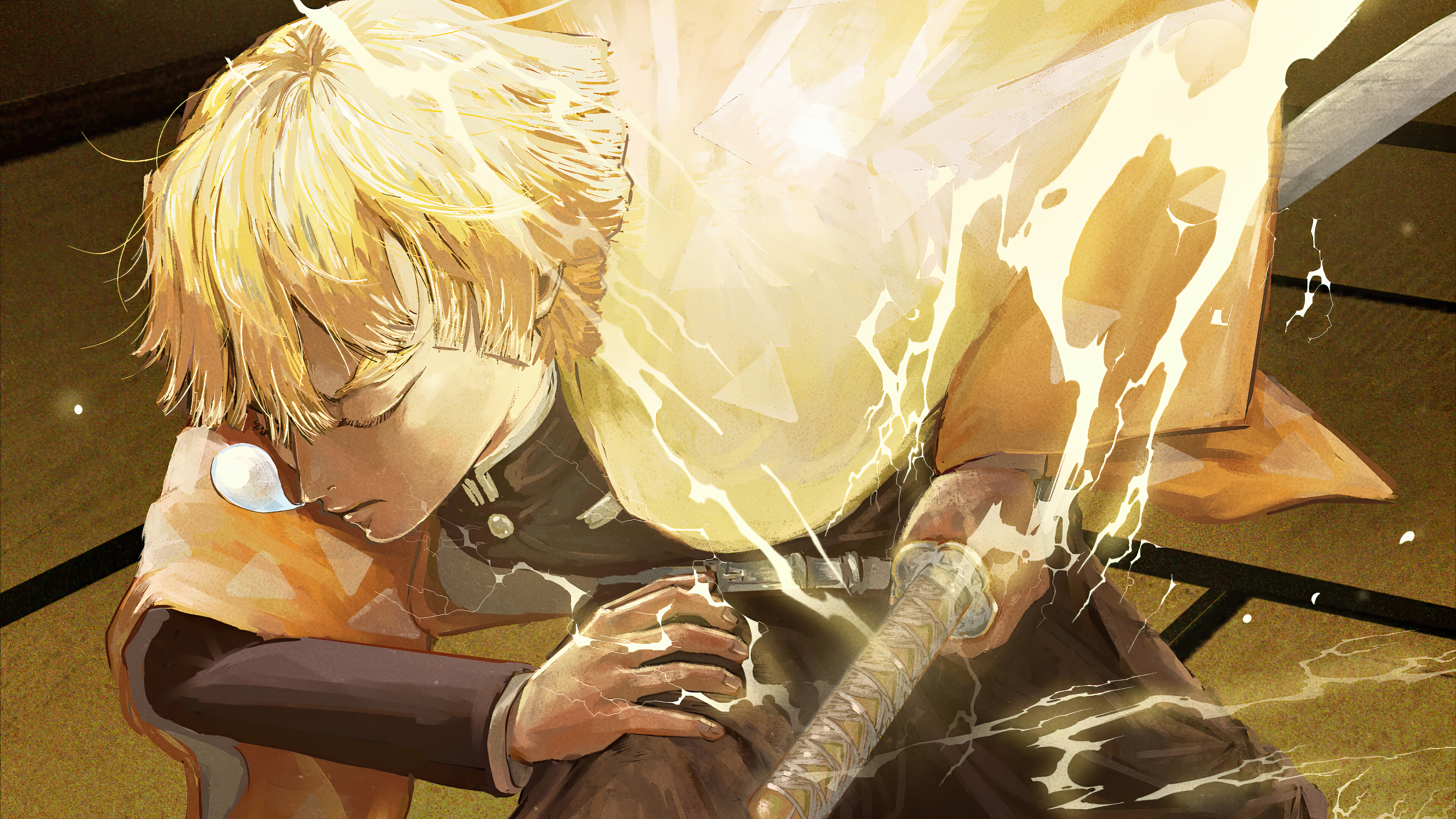 Zenitsu, Breath of Thunder, Kimetsu no Yaiba, 4K Gallery HD Wallpaper