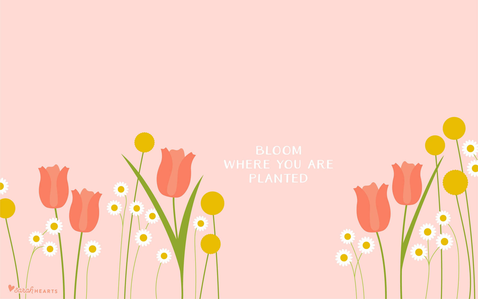 Download Aesthetic Quotes Tulip And Flowers Wallpaper
