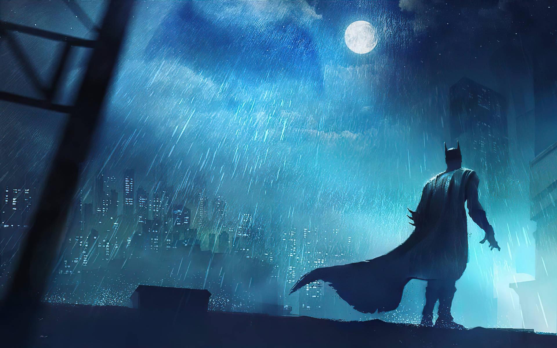 Download Batman In The Rain For Phone Wallpaper