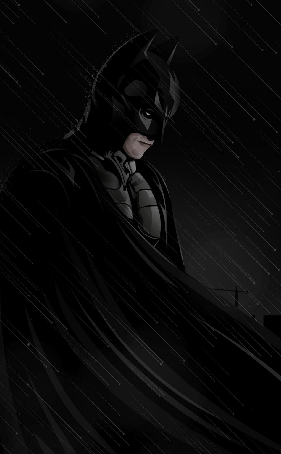 Batman, dark, superhero, rain, art, 950x1534 wallpaper. Batman and catwoman, Superhero comics art, Batman