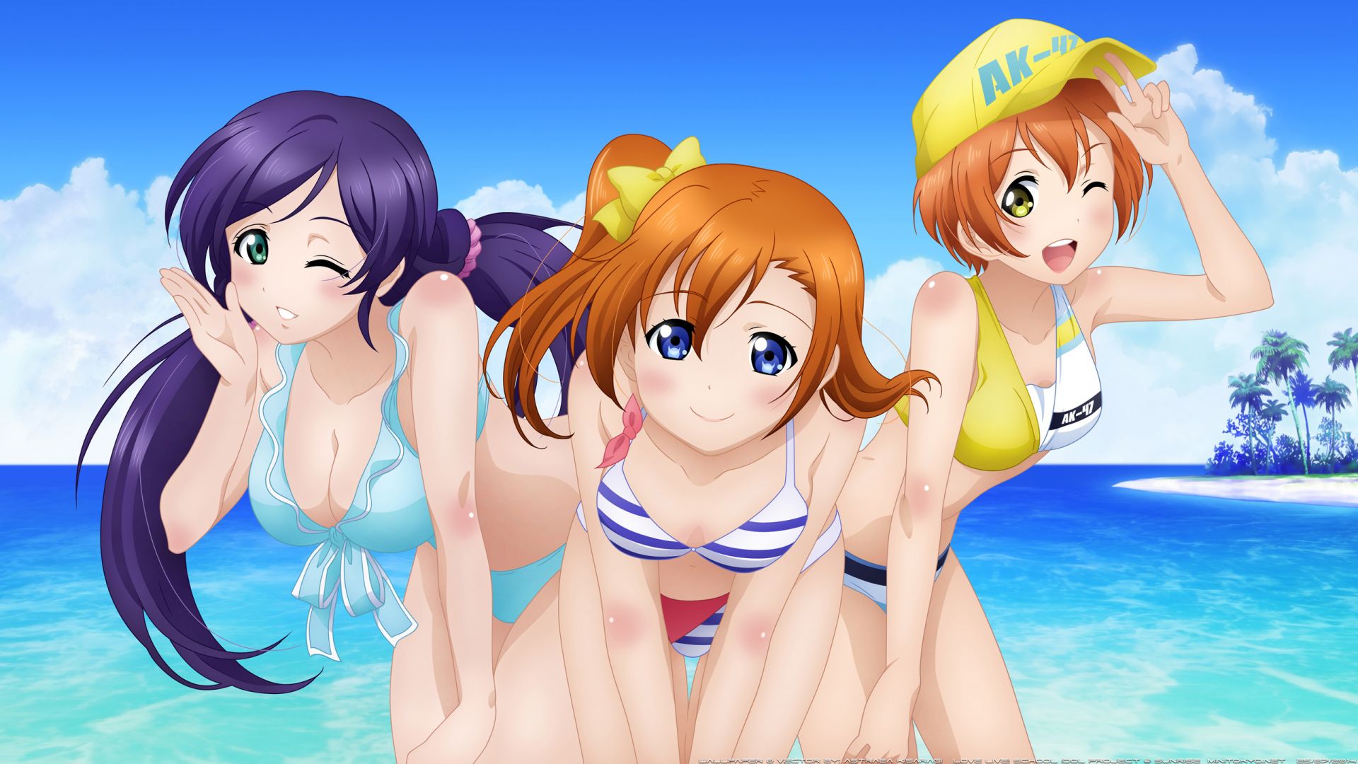 Desktop Wallpaper Love Live!, Anime Girls In Bikini, HD Image, Picture, Background, Yqjysc