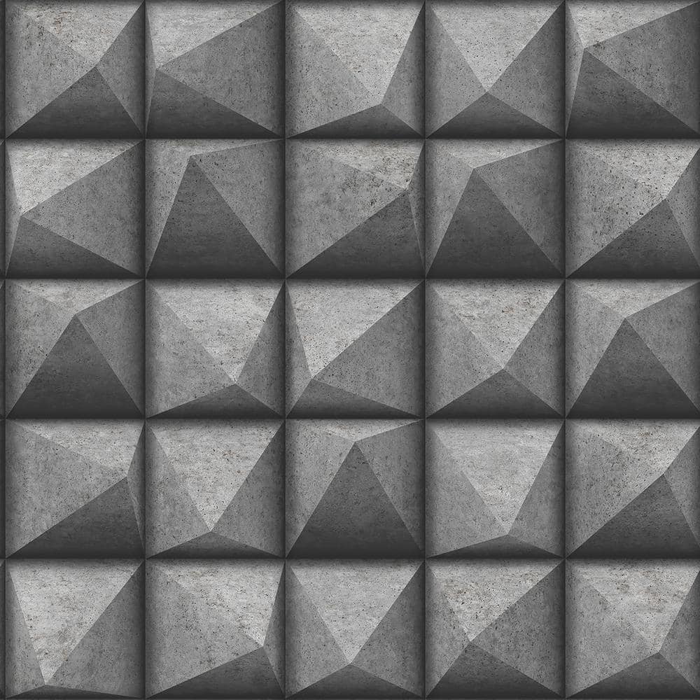 Advantage Dax Black 3D Geometric Wallpaper Sample 4020 78619SAM Home Depot